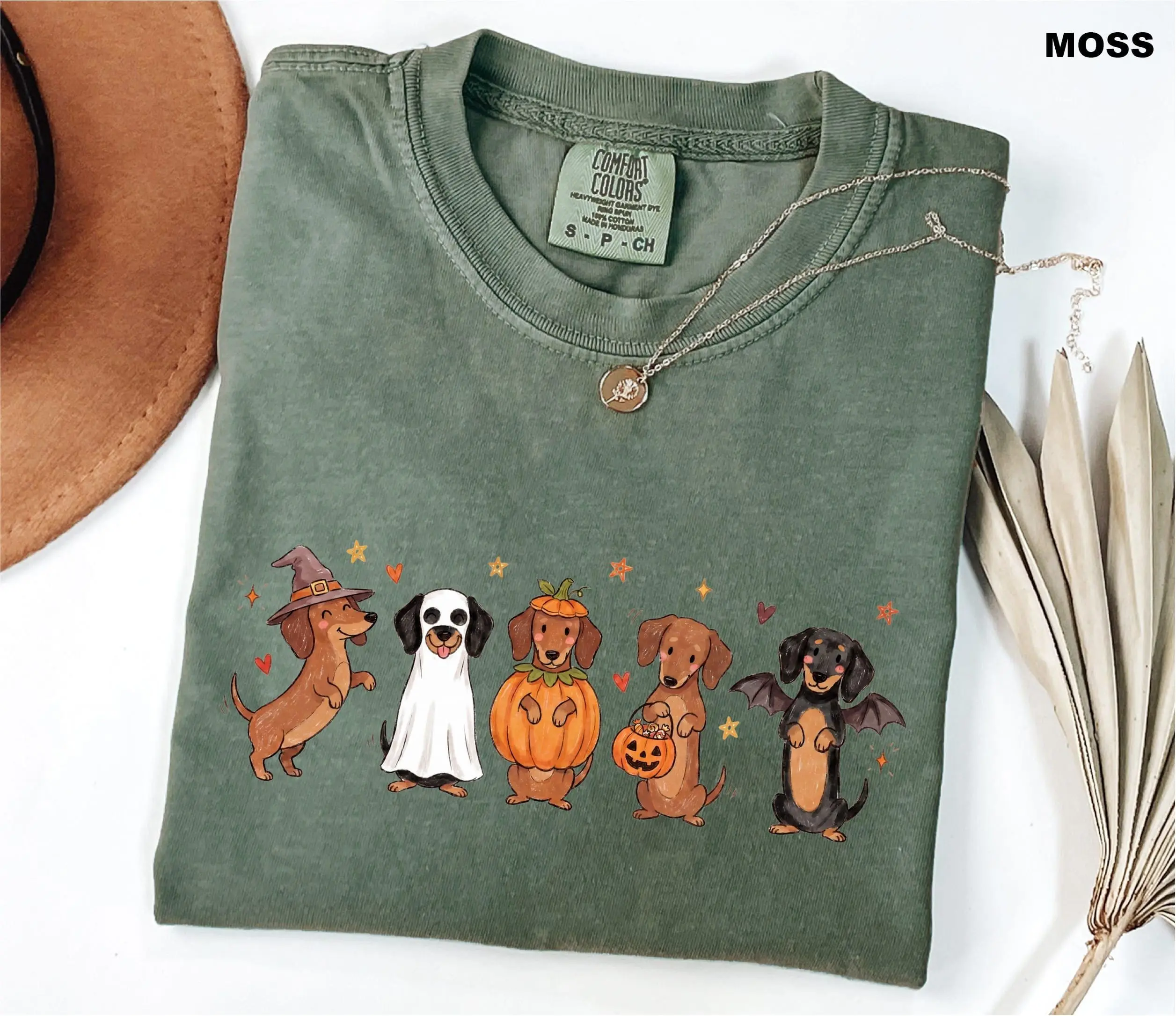 Comfort Colors Cute Wiener Dog Halloween Shirt, Funny Spooky Doxie Mom Lover Gift Tee - photo 5