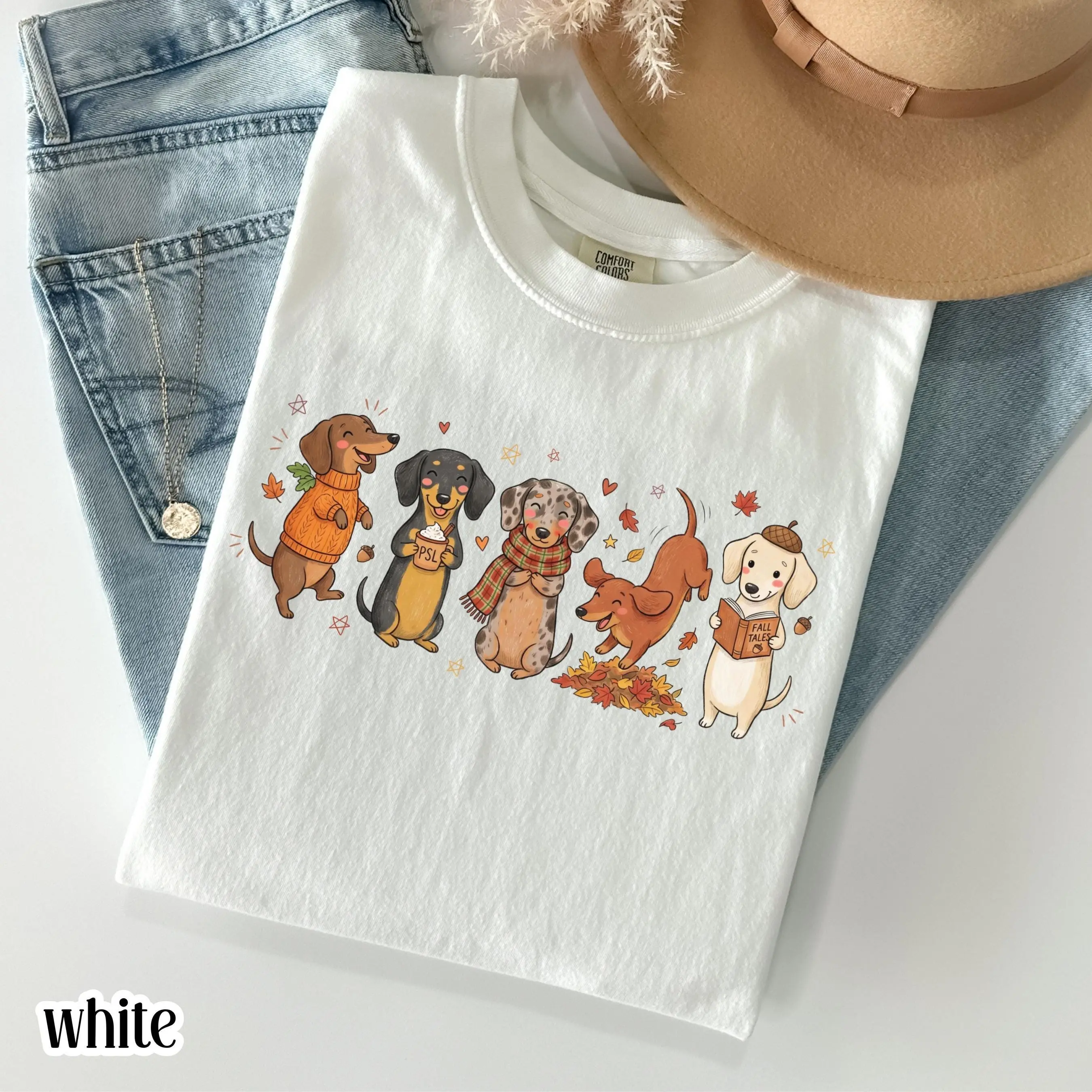 Dachshund Fall Comfort Colors Shirt, Cozy Season Pumpkin Autumn Dog Lover Tee, Silly Wiener Thanksgiving Top - photo 5