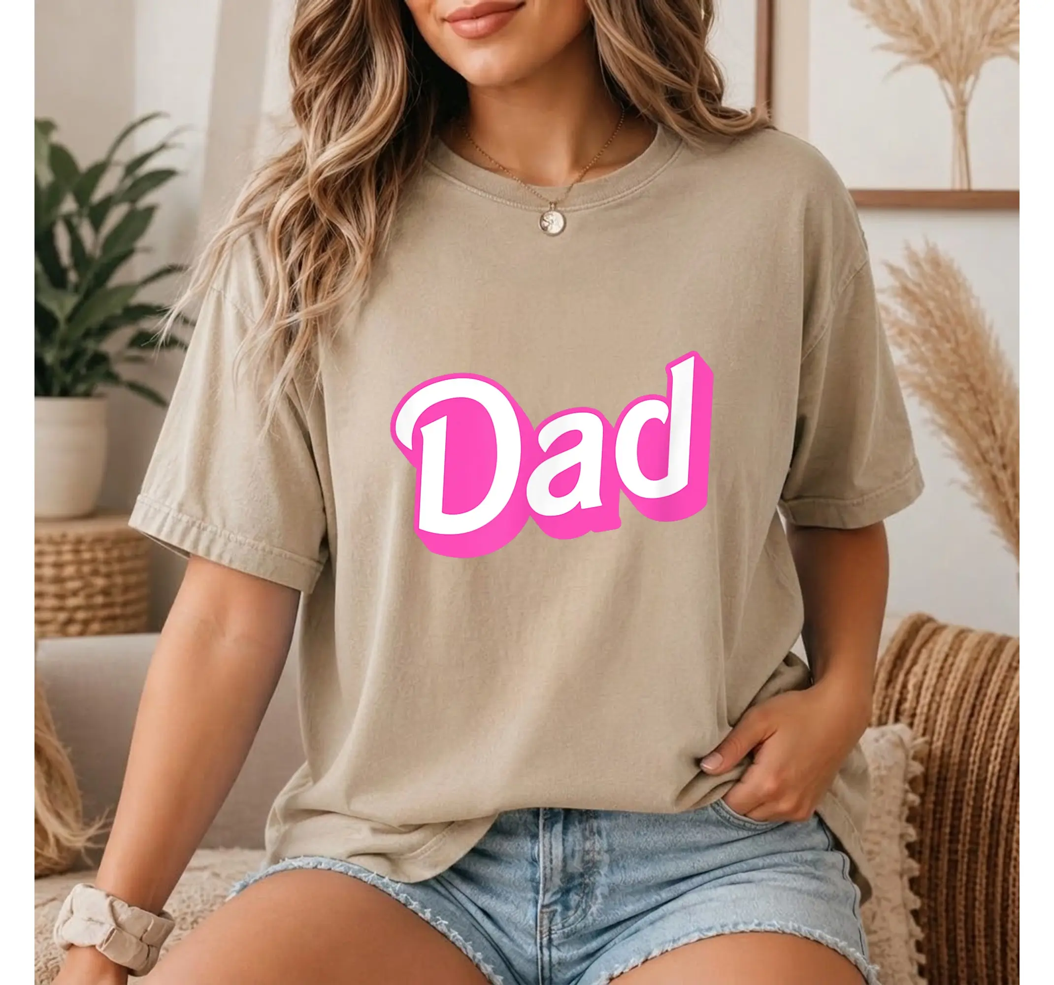 Dad Halloween Costume Graphic Tee, Retro Pink Text Vintage Shirt for Men - photo 2