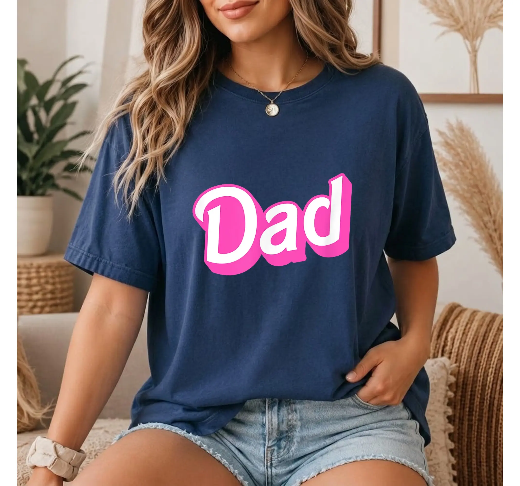 Dad Halloween Costume Graphic Tee, Retro Pink Text Vintage Shirt for Men - photo 3