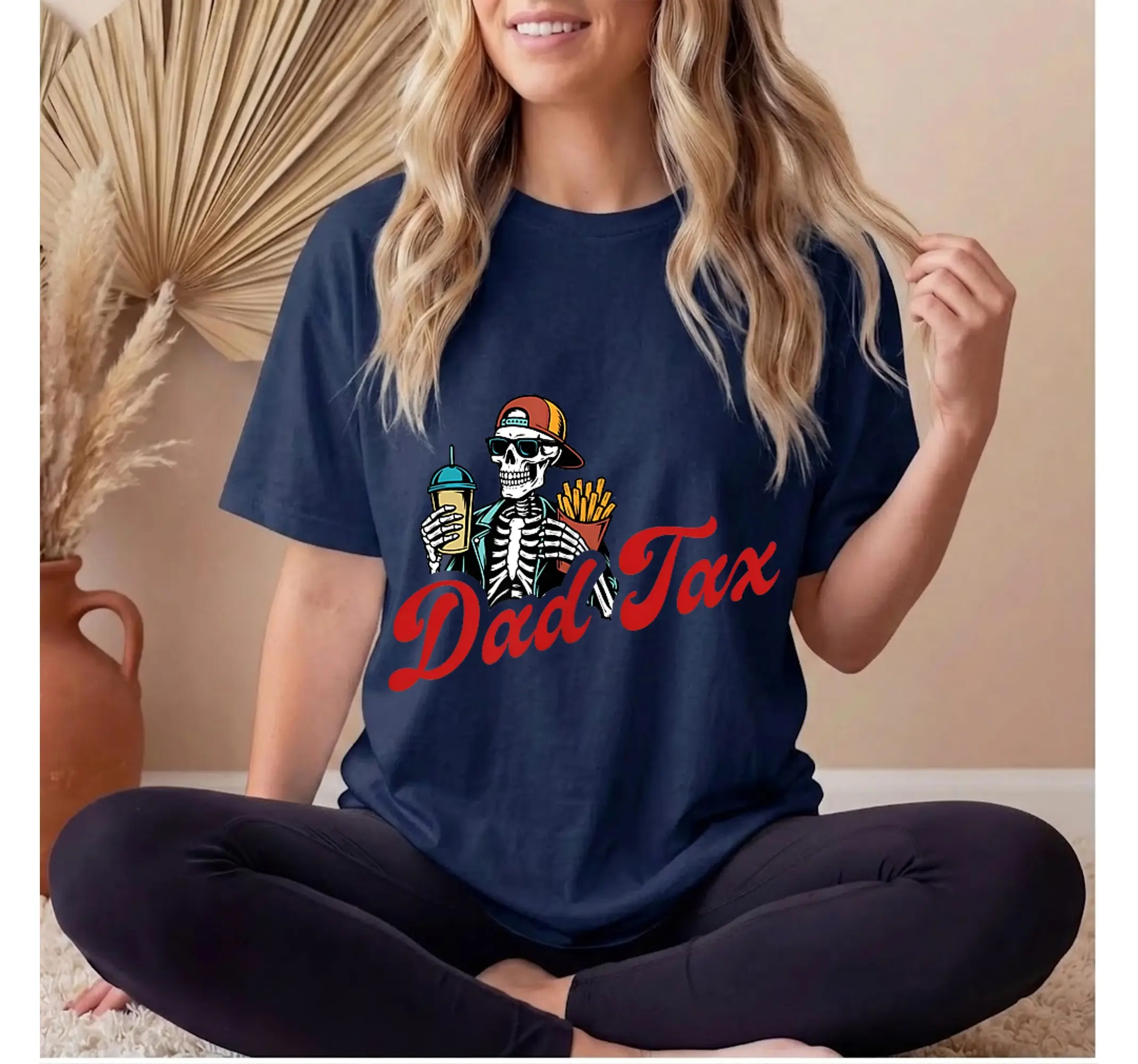 Dad Tax Skeleton Shirt, Funny Making Sure It's Not Poison 2-Sided Graphic Tee - photo 2