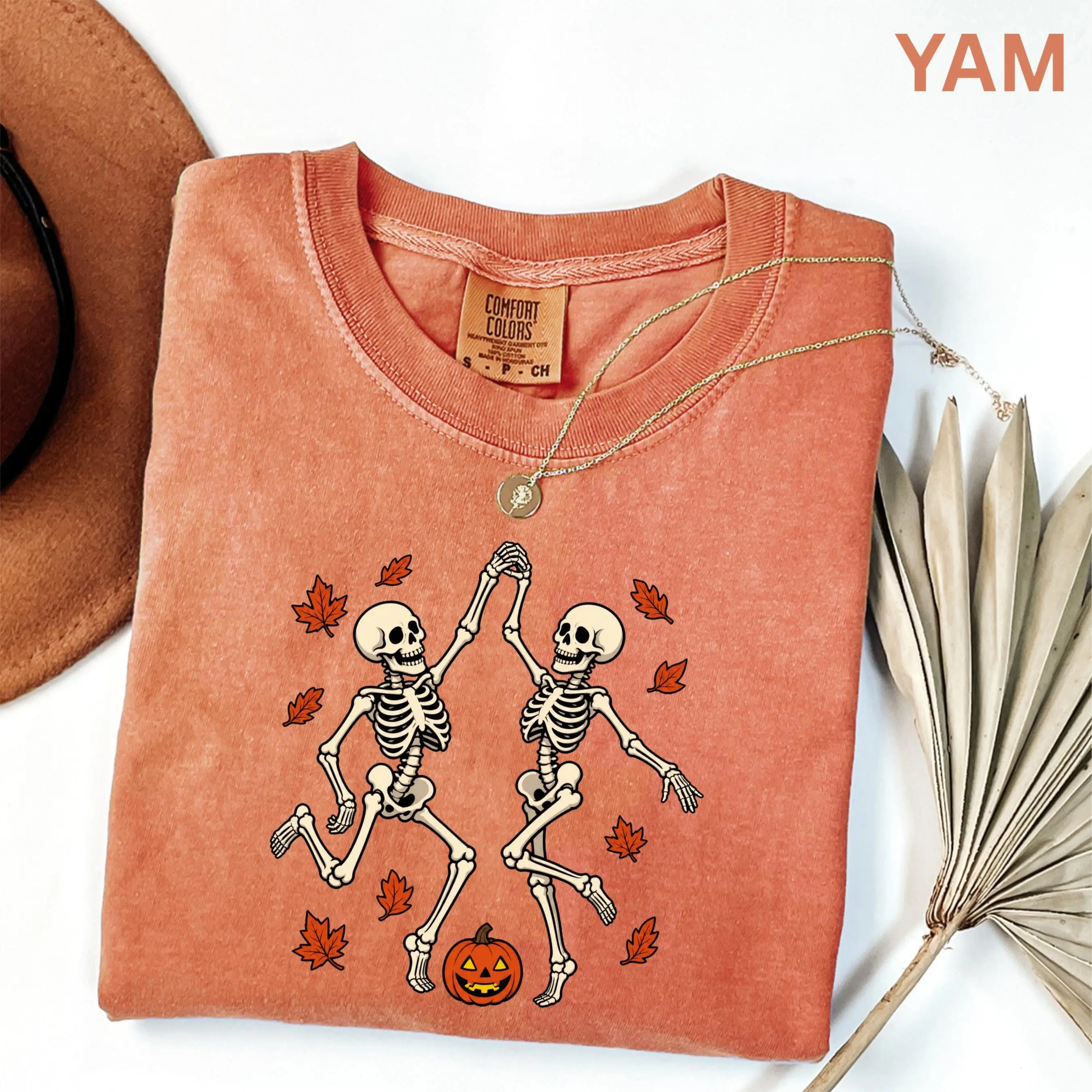 Comfort Colors Dancing Skeleton Couple Shirt, Halloween Matching Spooky Season Fall Outfit Tee - photo 5