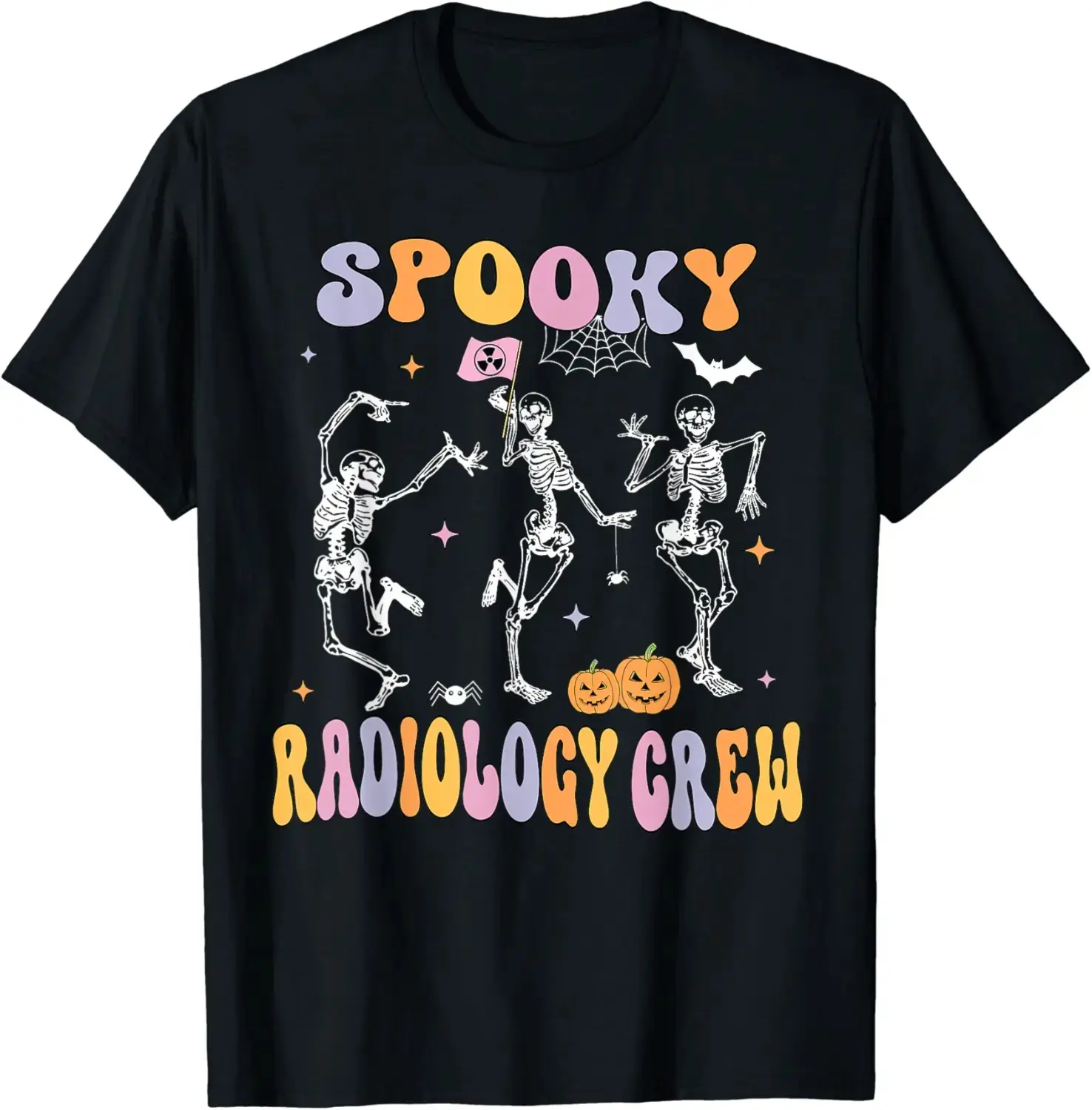 Dancing Skeleton Radiology Tech Halloween T-Shirt, Funny X-ray Spooky Graphic Tee for Women