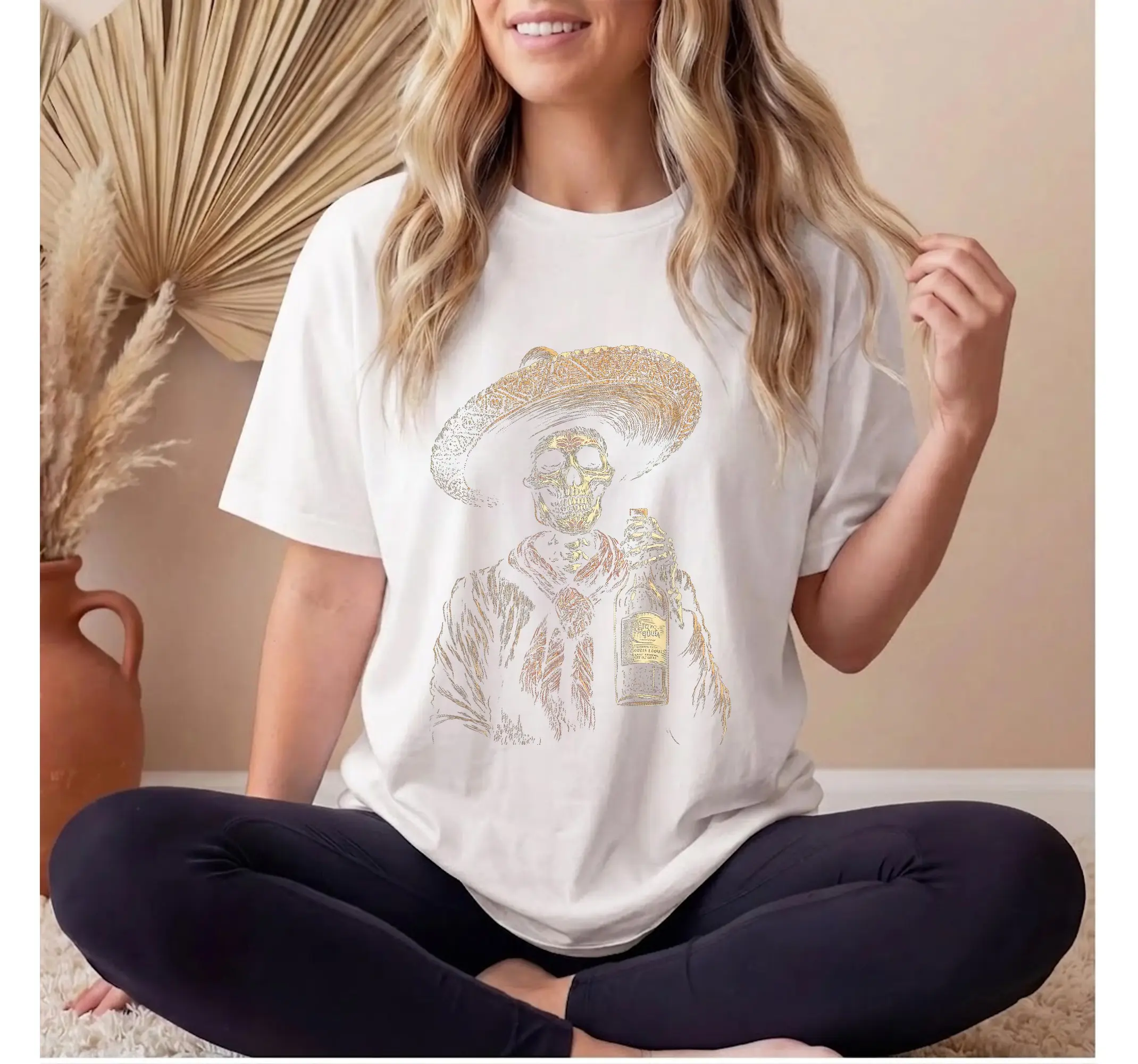Dia De Los Muertos Retro Skeleton Tequila Shirt, Mexican Day of the Dead Graphic Tee