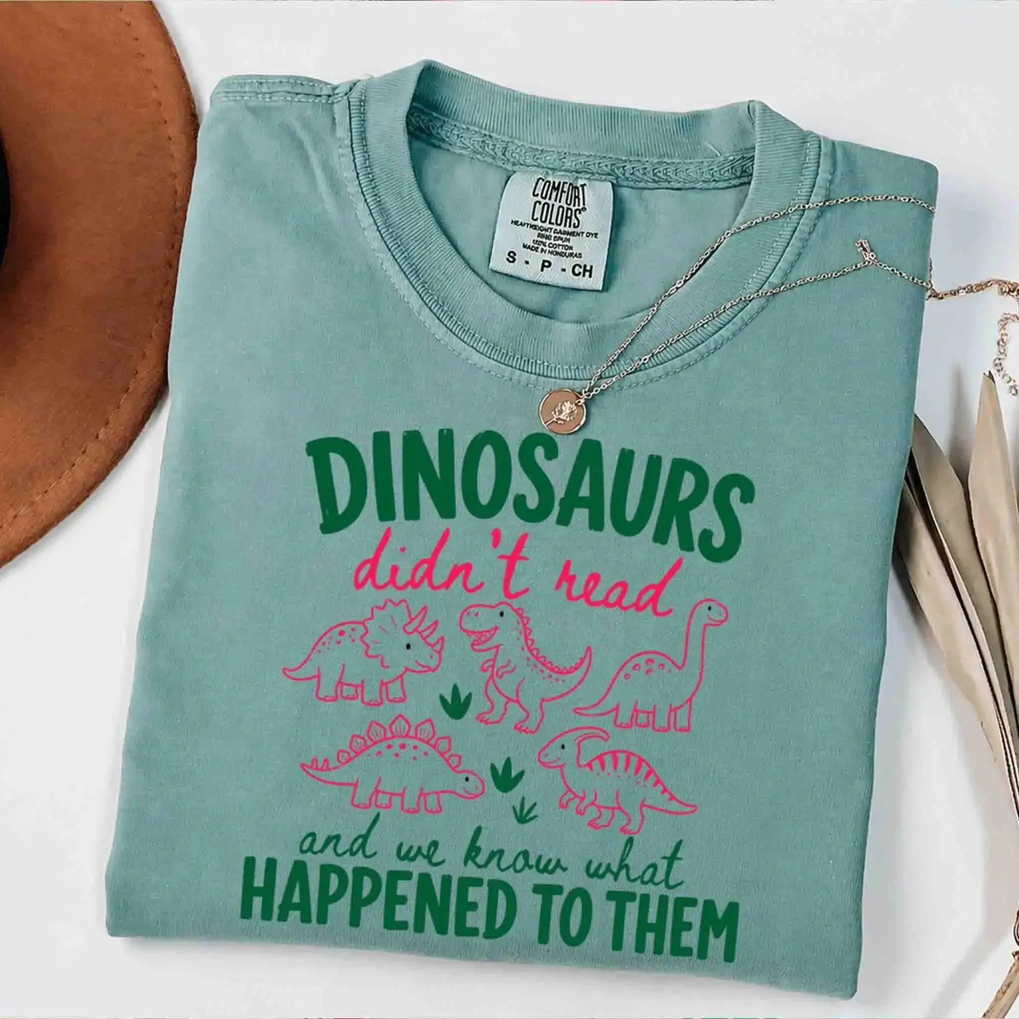 Dinosaur Skeleton Teacher Tee, T-Rex Reading Book Lover Literacy Graphic Shirt, Cute Librarian Gift - photo 4