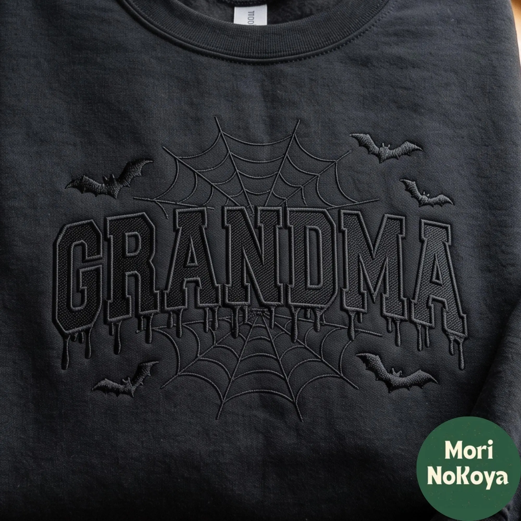 Embroidered Grandma Sweatshirt, Halloween Ghost Spooky Season Crewneck, Fall Gift for Grandmother - photo 2