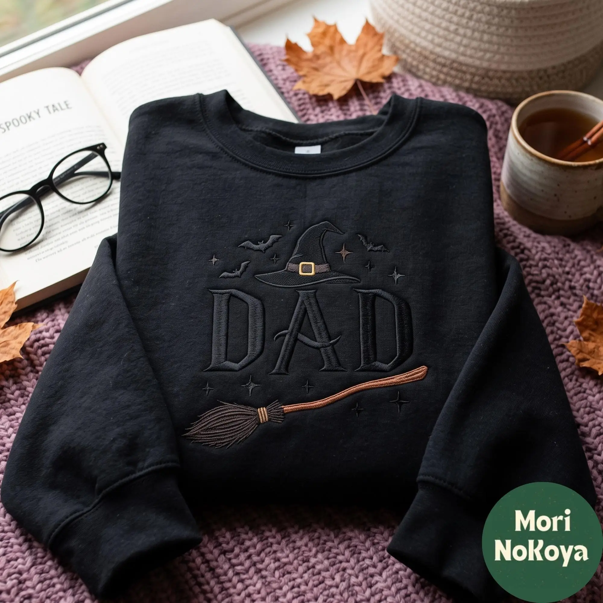 Embroidered Halloween Daddy Shirt, Witchy Father Spooky Season Graphic Tee, Gift for Dad