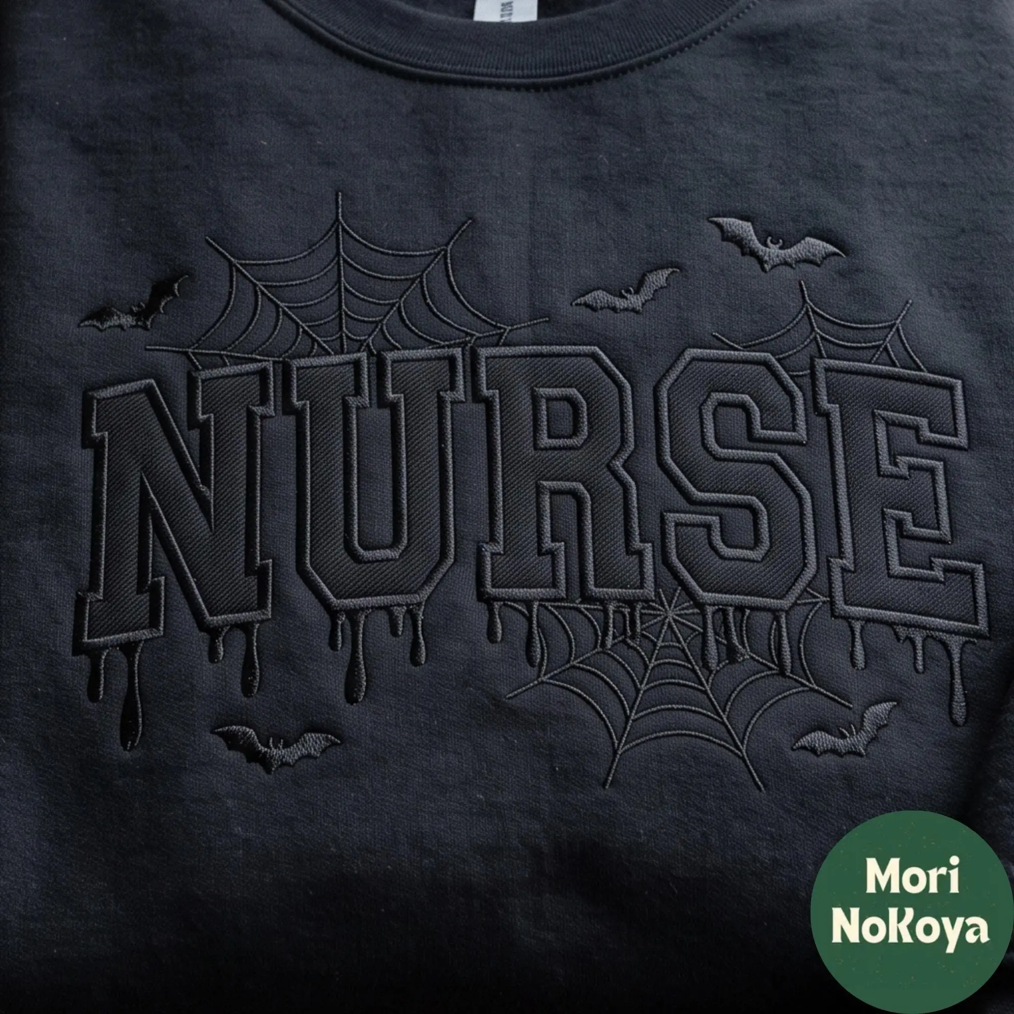 Embroidered Spooky Nurse Halloween Shirt, Ghost Nurses Fall Nursing School Life Gift for Her Tee - photo 2