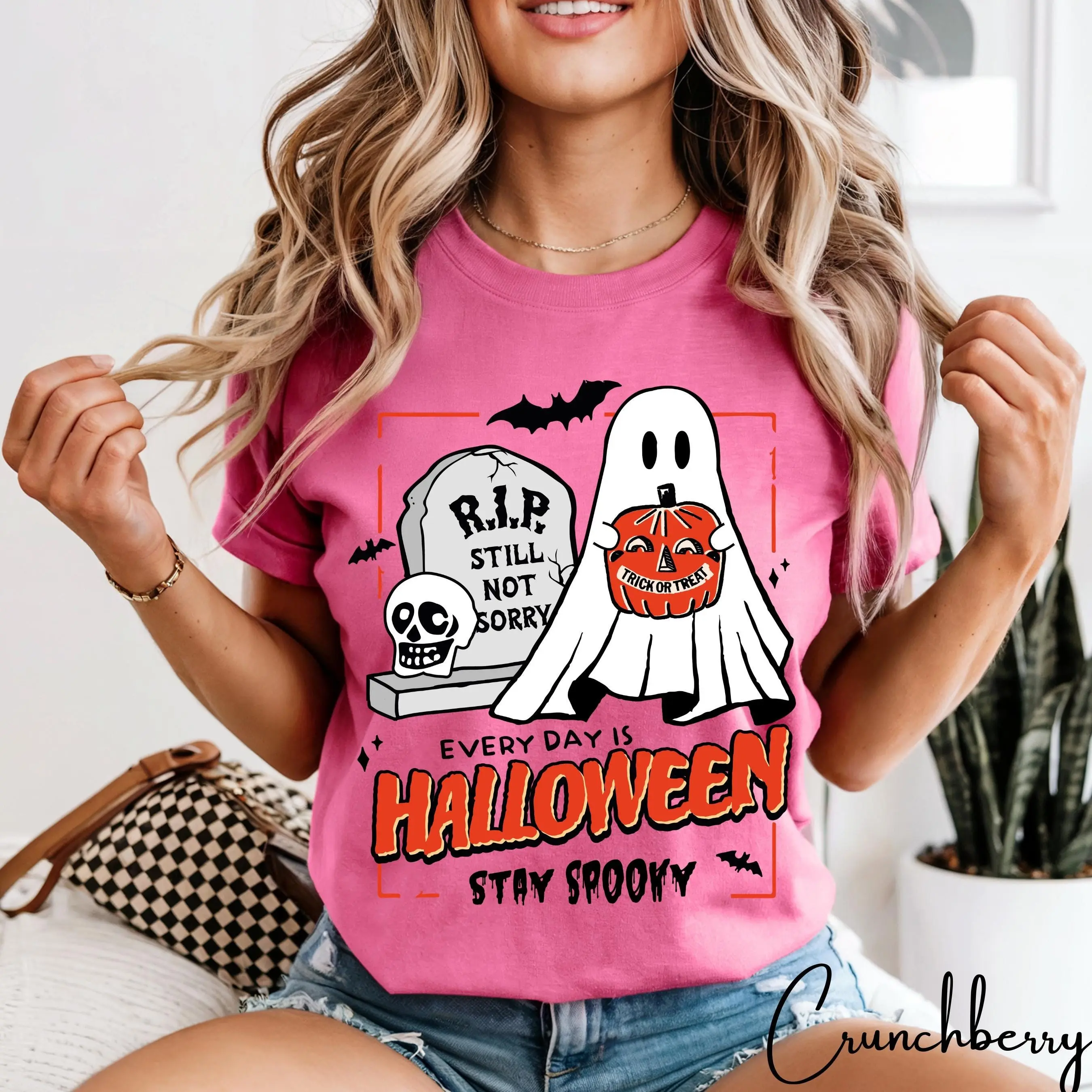 Comfort Colors 1717 Everyday Is Halloween Shirt, Stay Spooky Ghost Graphic Cute Fall Tee Gift - photo 3
