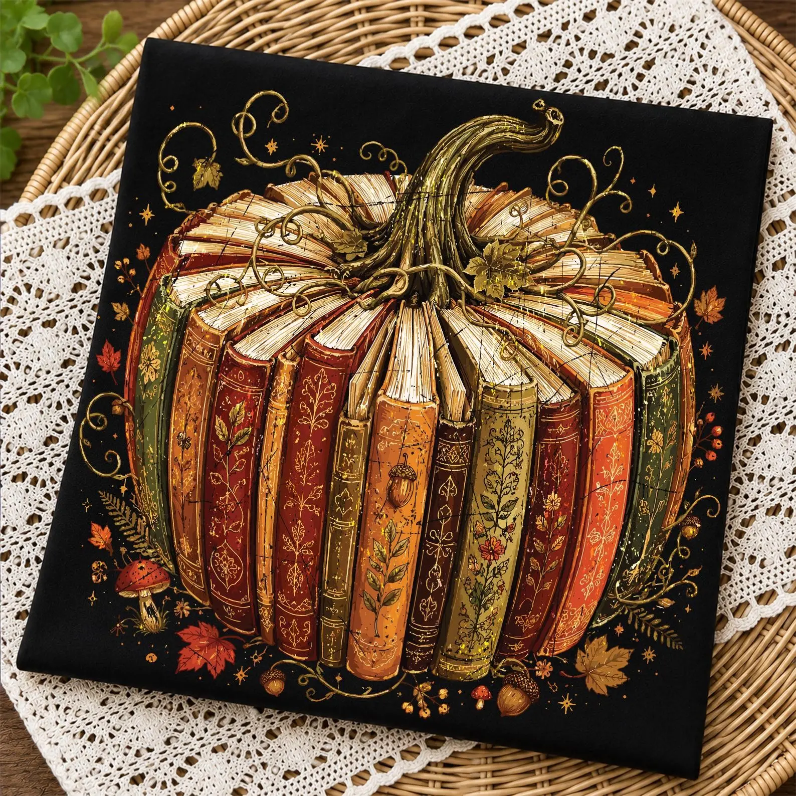 Comfort Colors Fall Pumpkin Bookish T-Shirt, Floral Reader Graphic Tee, Autumn Gift for Book Lovers - photo 5