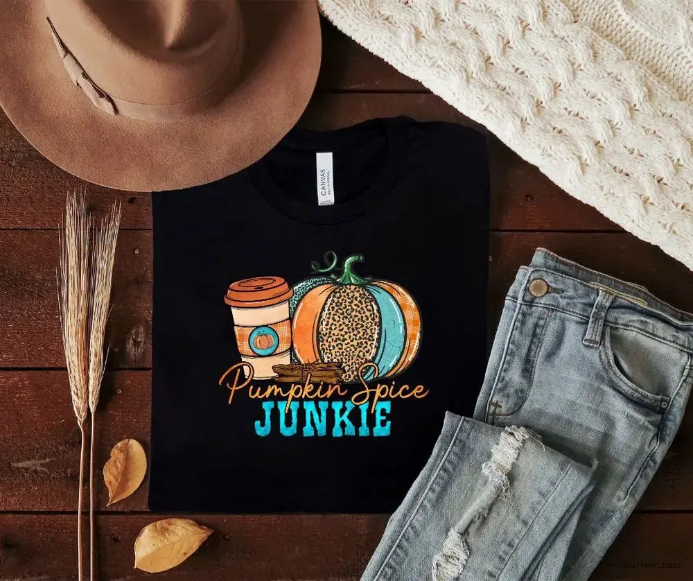 Fall Coffee Sweatshirt, Cute Halloween Pumpkin Spice Latte Tee, Drink Cup Lover Thanksgiving Autumn Graphic Top
