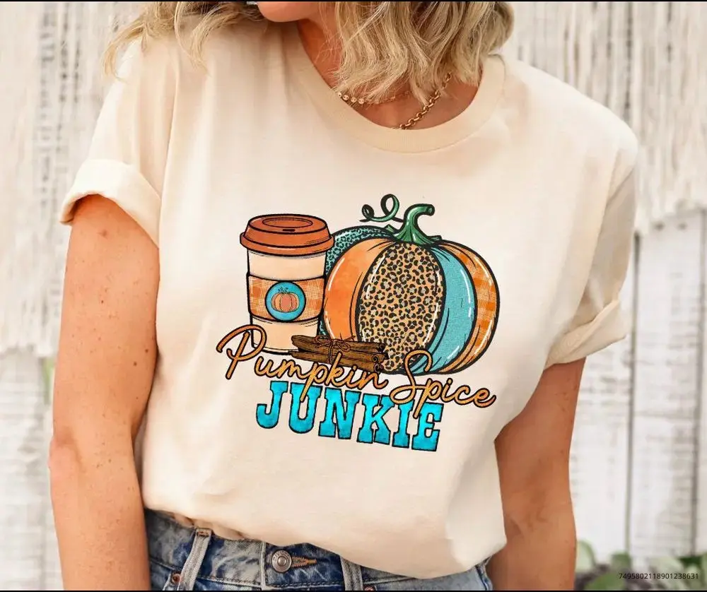 Fall Coffee Sweatshirt, Cute Halloween Pumpkin Spice Latte Tee, Drink Cup Lover Thanksgiving Autumn Graphic Top - photo 2