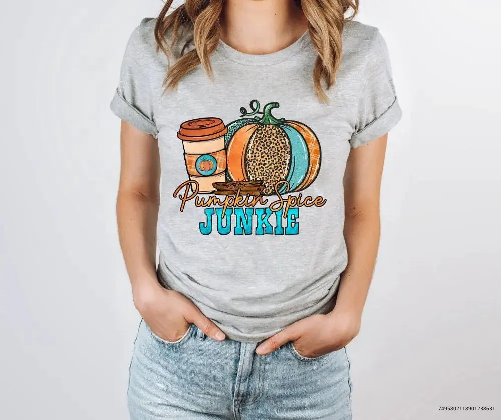 Fall Coffee Sweatshirt, Cute Halloween Pumpkin Spice Latte Tee, Drink Cup Lover Thanksgiving Autumn Graphic Top - photo 3