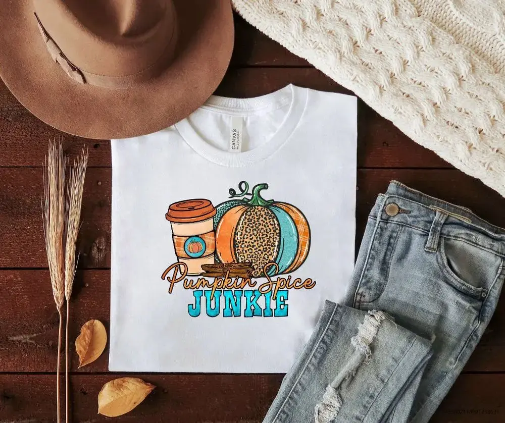 Fall Coffee Sweatshirt, Cute Halloween Pumpkin Spice Latte Tee, Drink Cup Lover Thanksgiving Autumn Graphic Top - photo 4