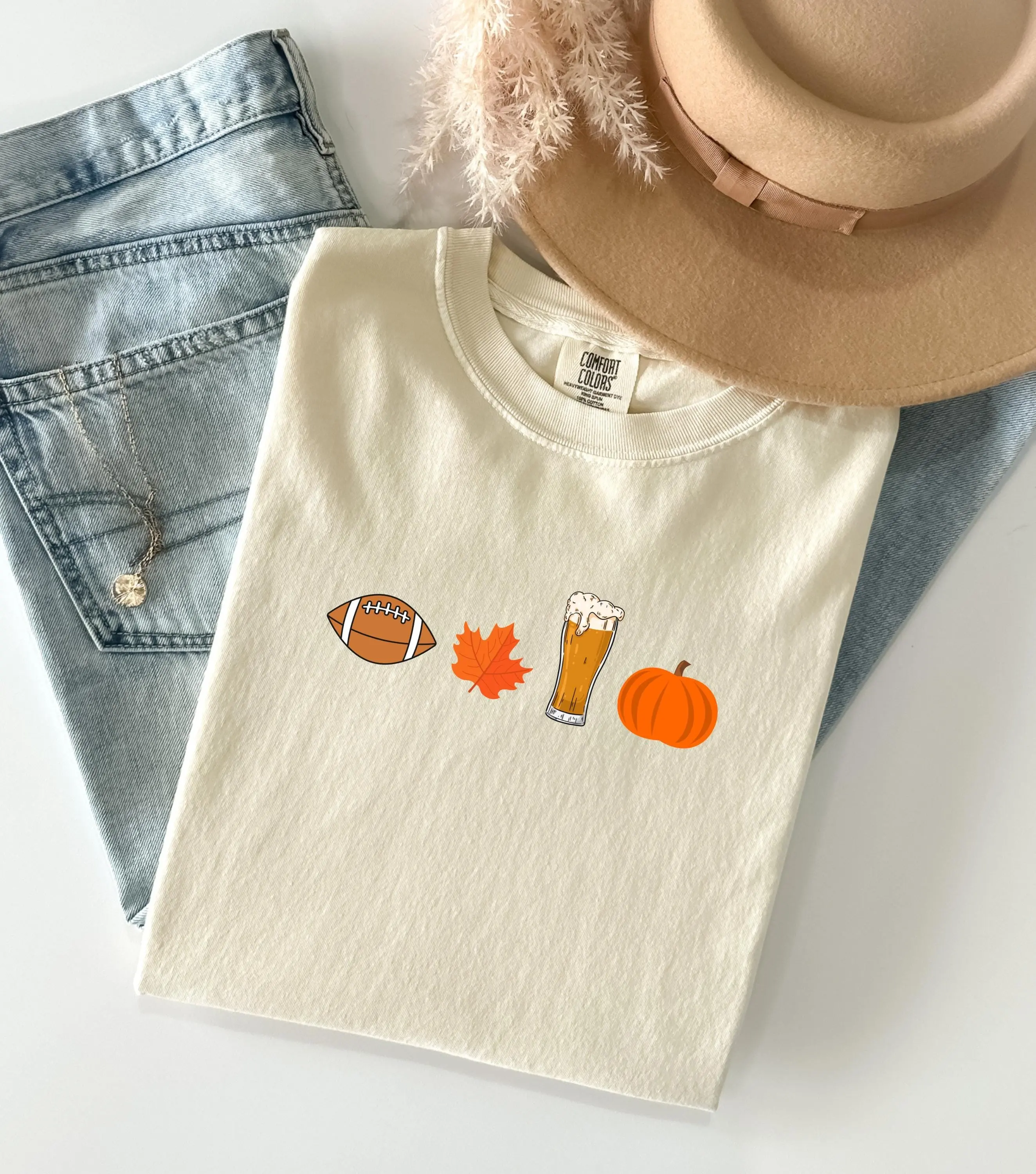 Comfort Colors Pumpkin Fall Shirt, Cute Autumn Halloween Graphic Tee, Nature Lover Gift for Her