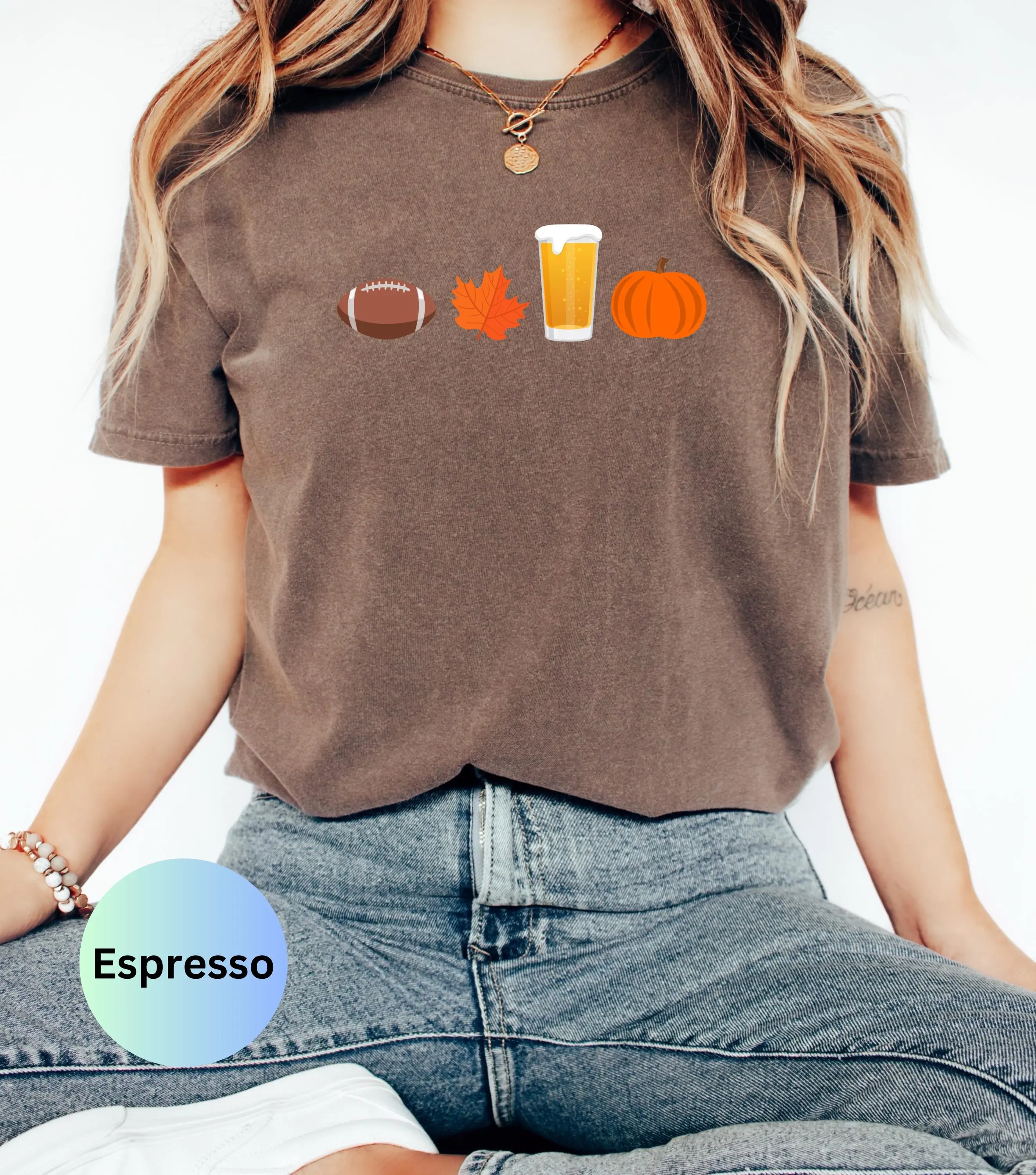 Comfort Colors Pumpkin Fall Shirt, Cute Autumn Halloween Graphic Tee, Nature Lover Gift for Her - photo 3