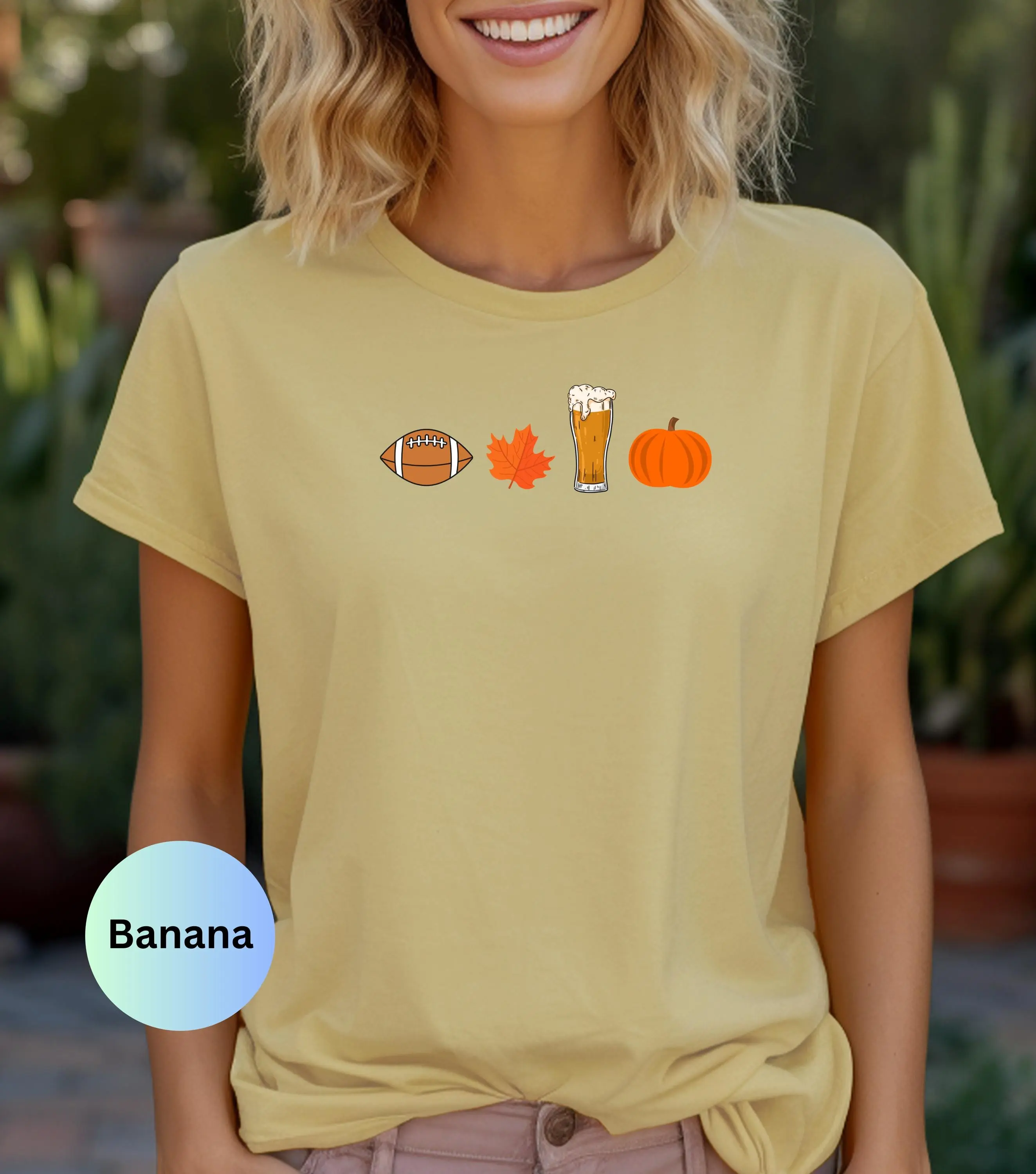 Comfort Colors Pumpkin Fall Shirt, Cute Autumn Halloween Graphic Tee, Nature Lover Gift for Her - photo 4