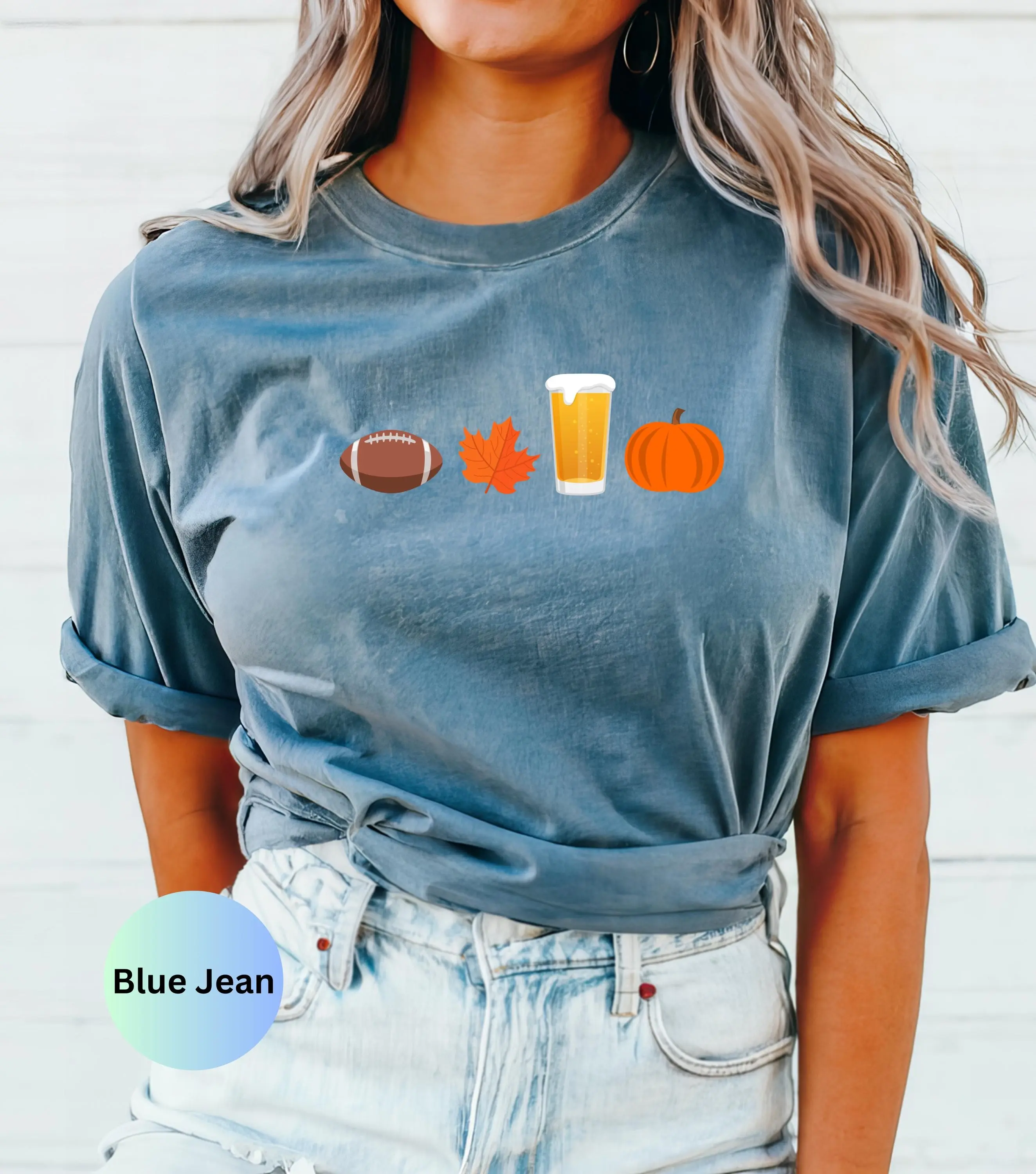 Comfort Colors Pumpkin Fall Shirt, Cute Autumn Halloween Graphic Tee, Nature Lover Gift for Her - photo 5