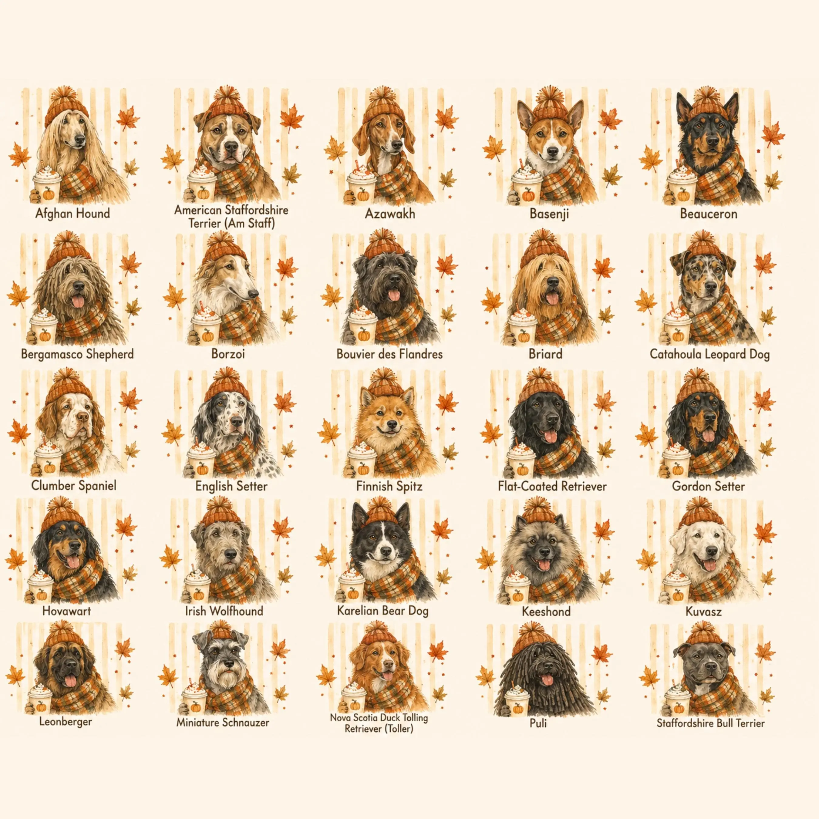 Comfort Colors Fall Dogs Shirt, 120+ Breeds Personalized Dog Mom Tee, Pumpkin Spice Autumn Pet Portrait - photo 4