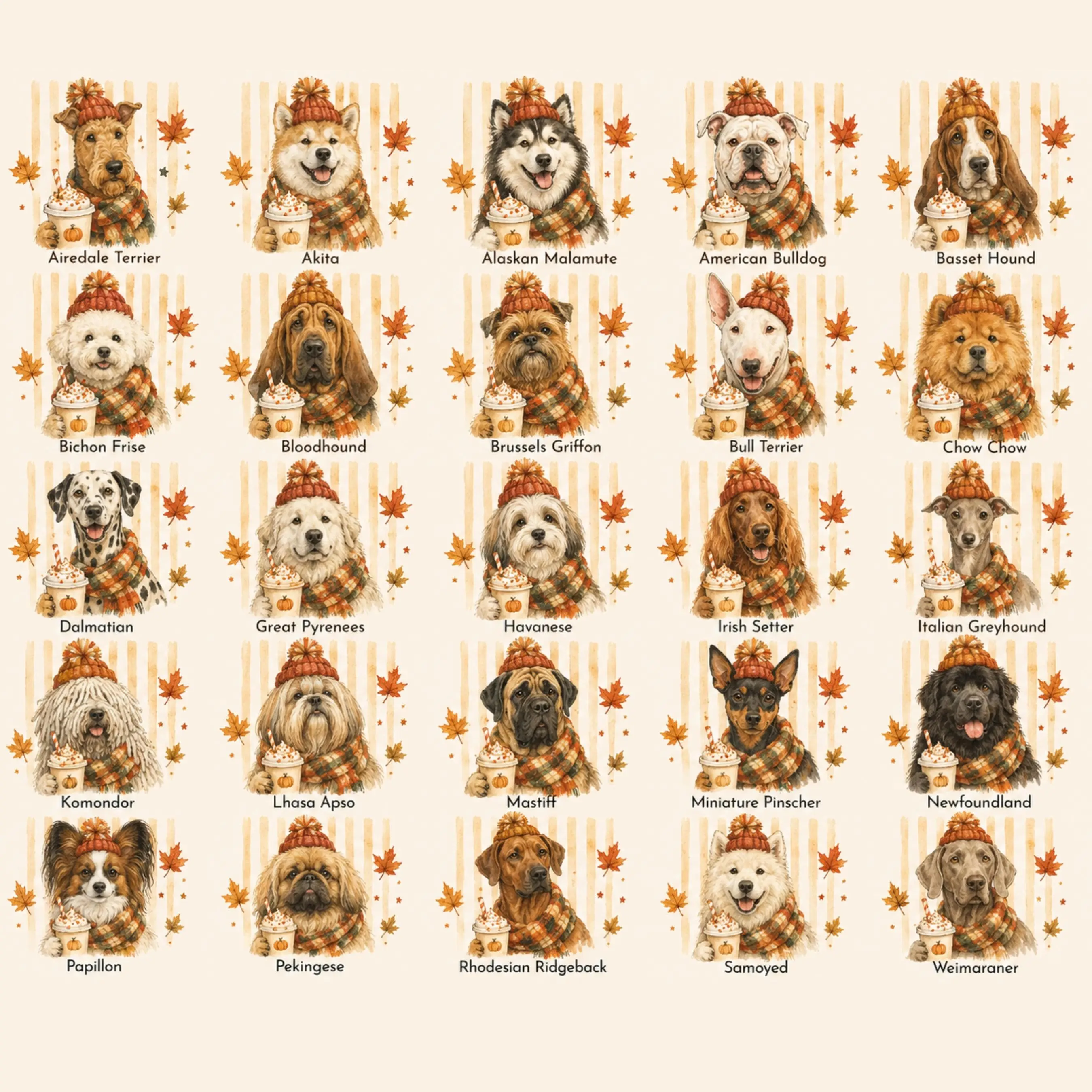 Comfort Colors Fall Dogs Shirt, 120+ Breeds Personalized Dog Mom Tee, Pumpkin Spice Autumn Pet Portrait - photo 5