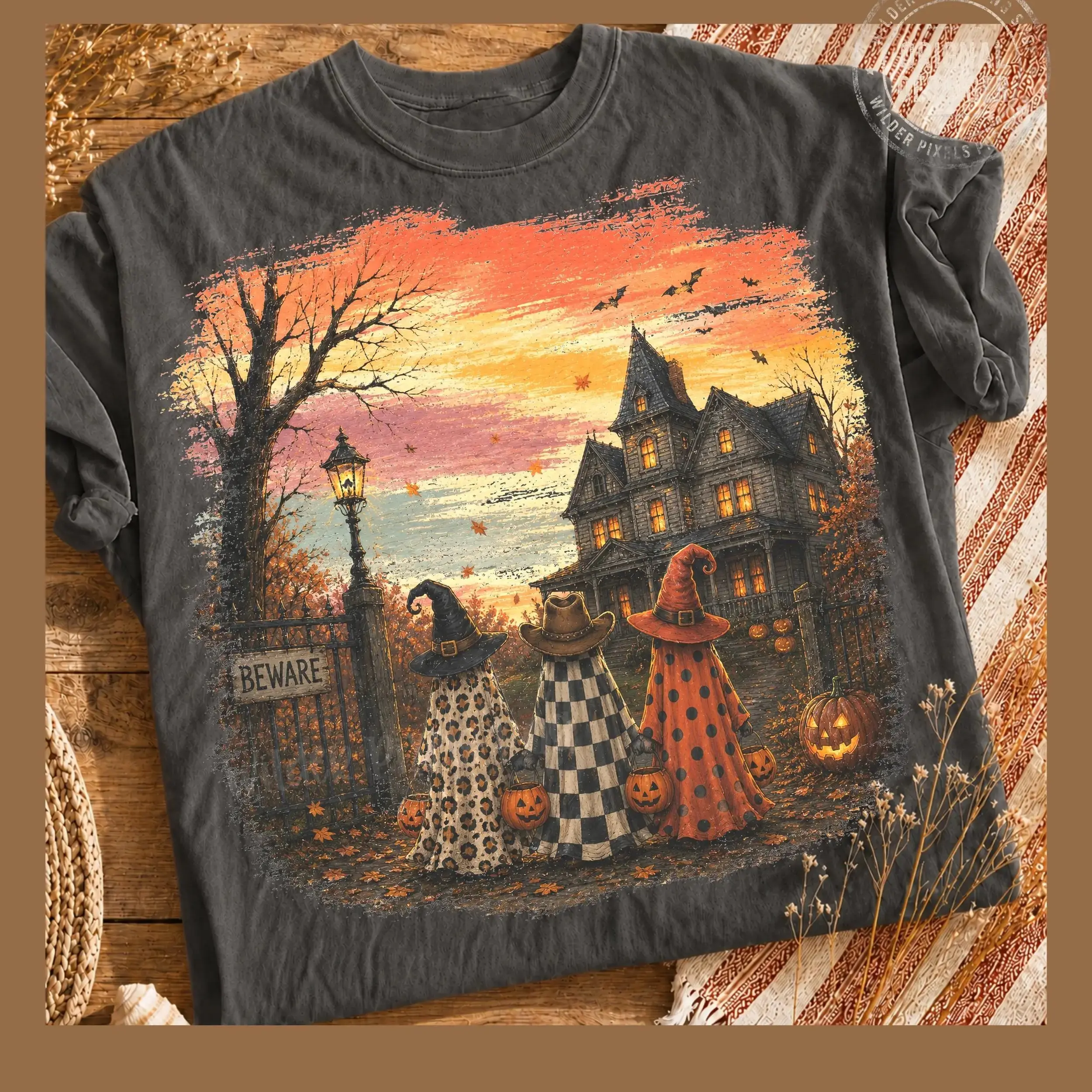 Resting Witch Face Halloween Doll Graphic Tee, Sarcastic Dark Pepper Fall Shirt - photo 5