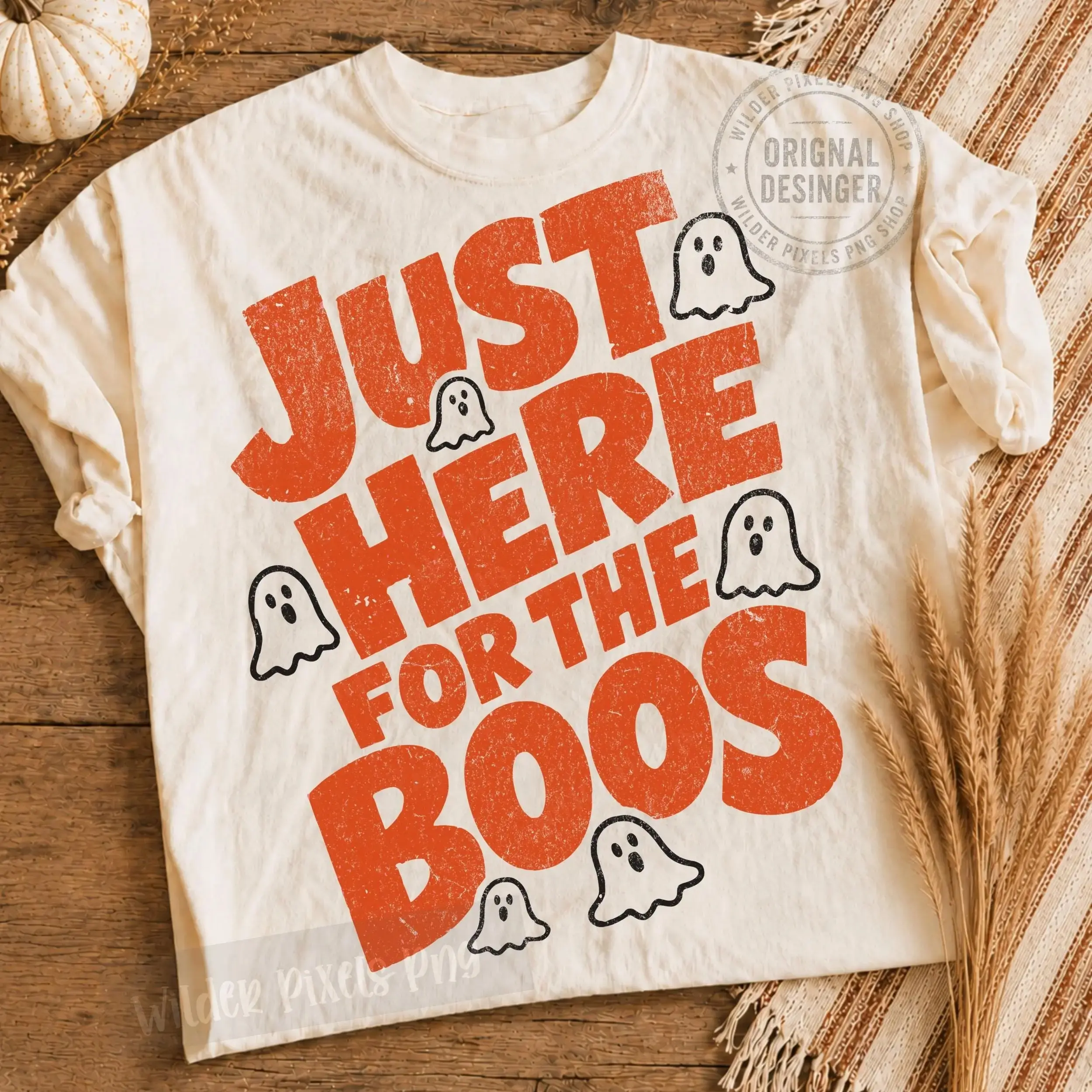Fall Halloween Raccoon Graphic Tee, Here for the Boos Funny Cute Trash Panda Autumn Womens Shirt - photo 3