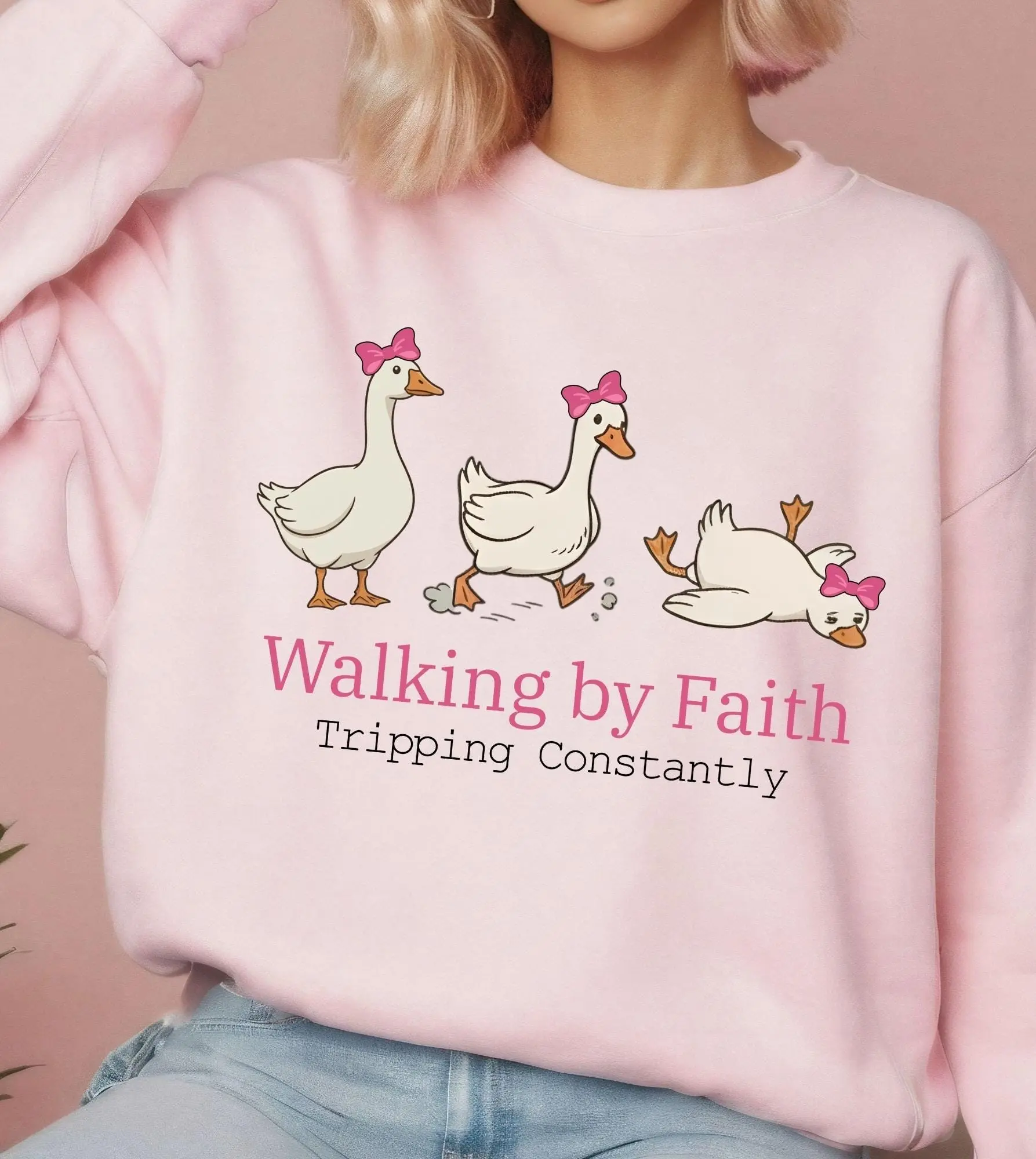 Fall Is My Love Language Pullover Sweatshirt, Cute Autumn Duck Graphic Crewneck, Pumpkin Coffee Print Trendy Season Top - photo 2