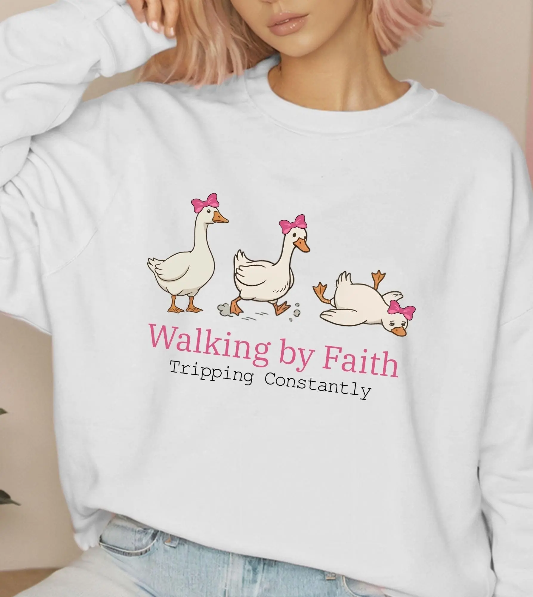 Fall Is My Love Language Pullover Sweatshirt, Cute Autumn Duck Graphic Crewneck, Pumpkin Coffee Print Trendy Season Top - photo 4