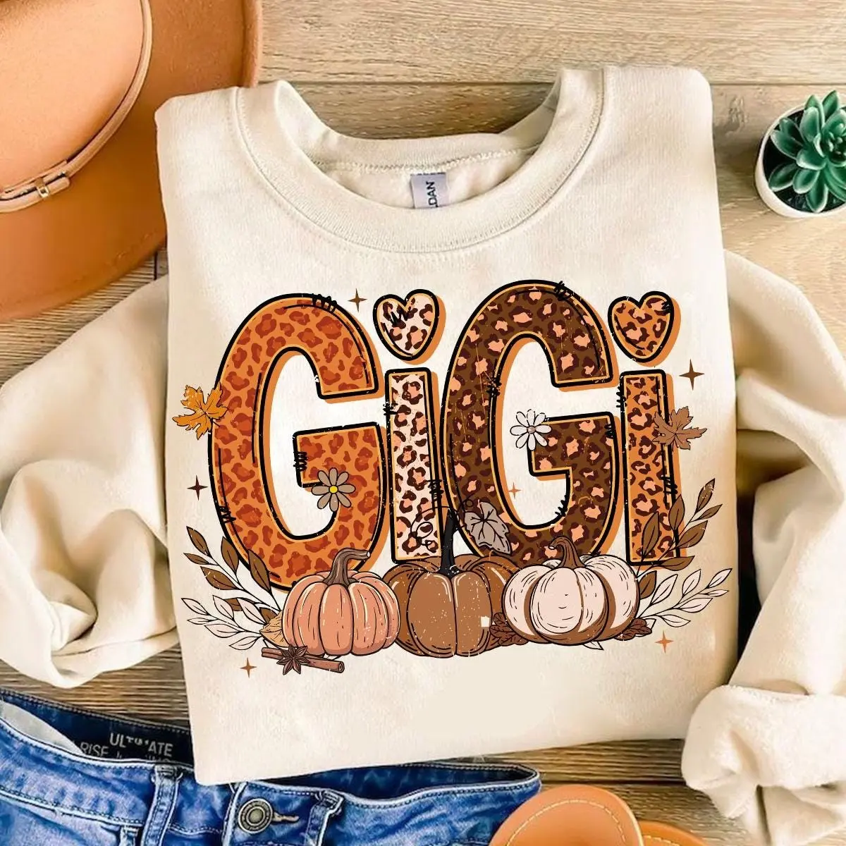Fall Mama Nana Gigi Mimi Bundle Sweatshirt, Coquette Pumpkin Autumn Vibes Graphic Crewneck - photo 3