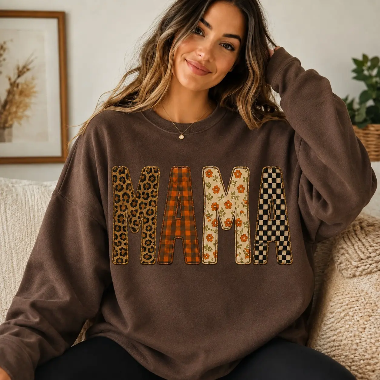Fall Mama Sweatshirt, Coquette Pumpkin Season Mom Crewneck, Cute Thanksgiving Halloween Gifts For Her - photo 3