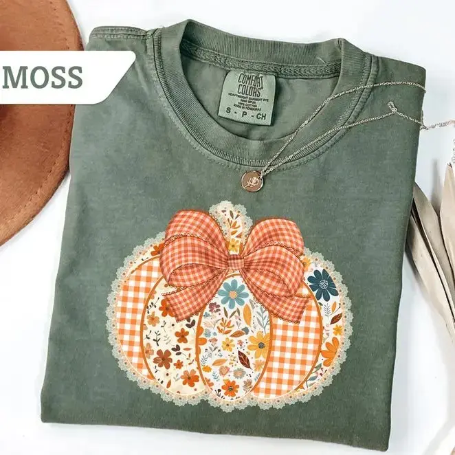 Fall Pumpkin Shirt, Comfort Colors Autumn Graphic Tee, Farm Fresh Thanksgiving Halloween Gift Top