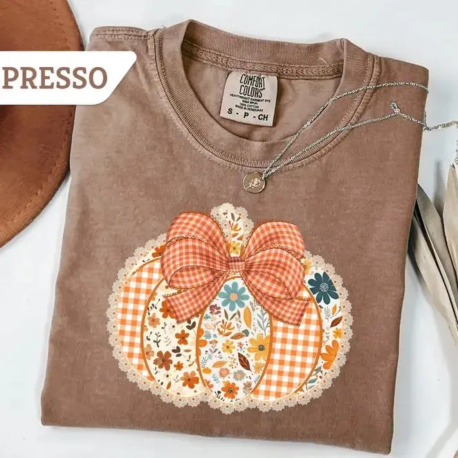 Fall Pumpkin Shirt, Comfort Colors Autumn Graphic Tee, Farm Fresh Thanksgiving Halloween Gift Top - photo 3