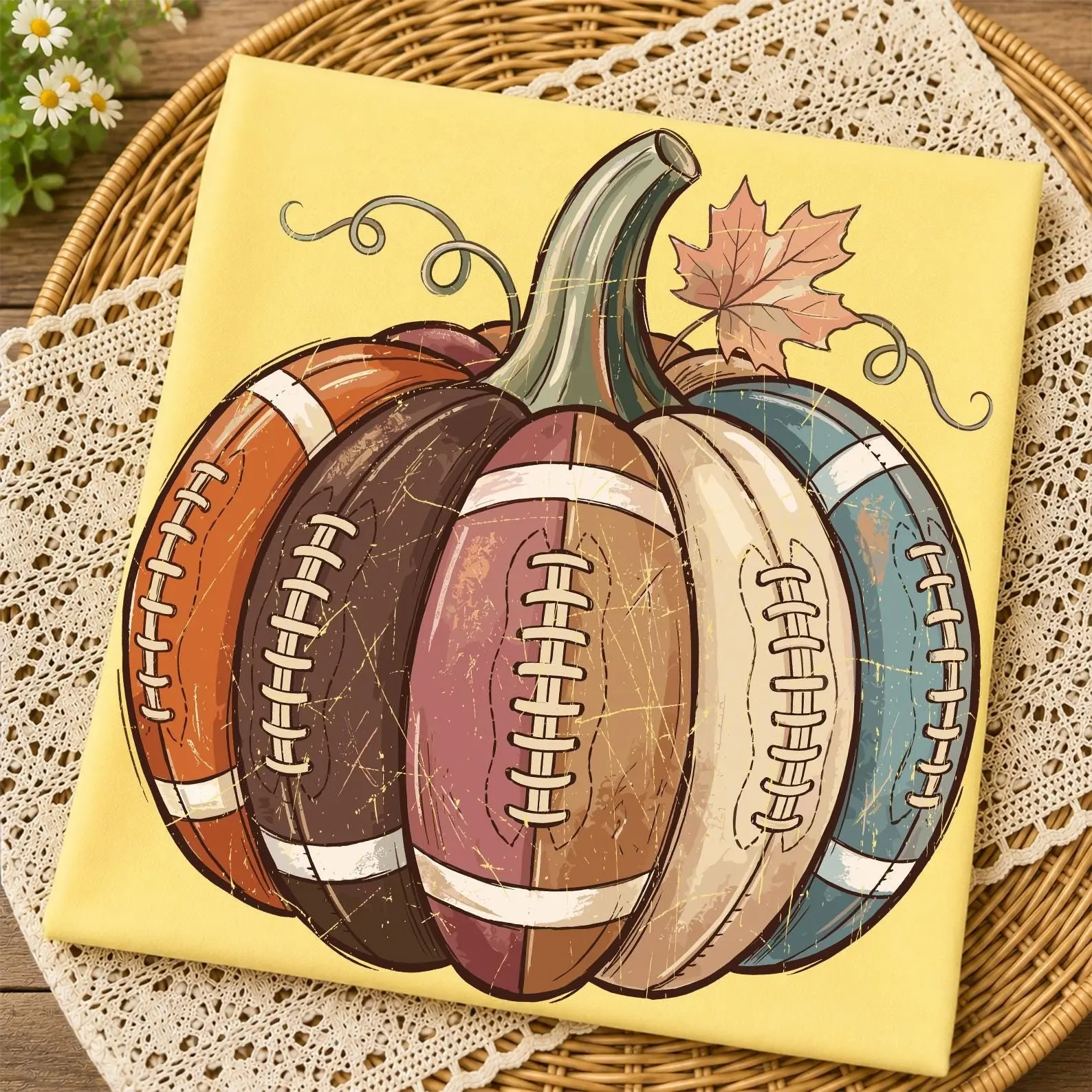 Football Fall Pumpkin Hoodie, Vintage Cozy Autumn Game Day Pullover, Retro Season Sublimation Graphic Mom Fan Gift - photo 5