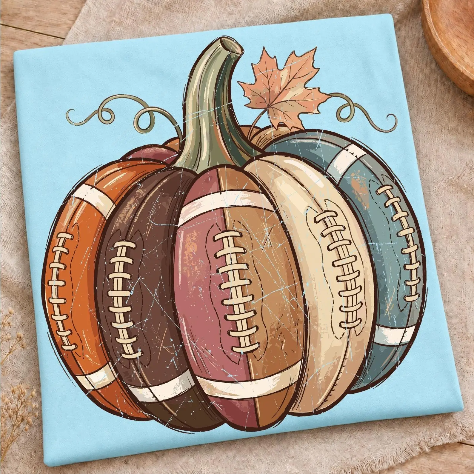 Football Fall Pumpkin Sweatshirt, Vintage Cozy Autumn Game Day Crewneck, Retro Sublimation Graphic Mom Fan Gift - photo 4