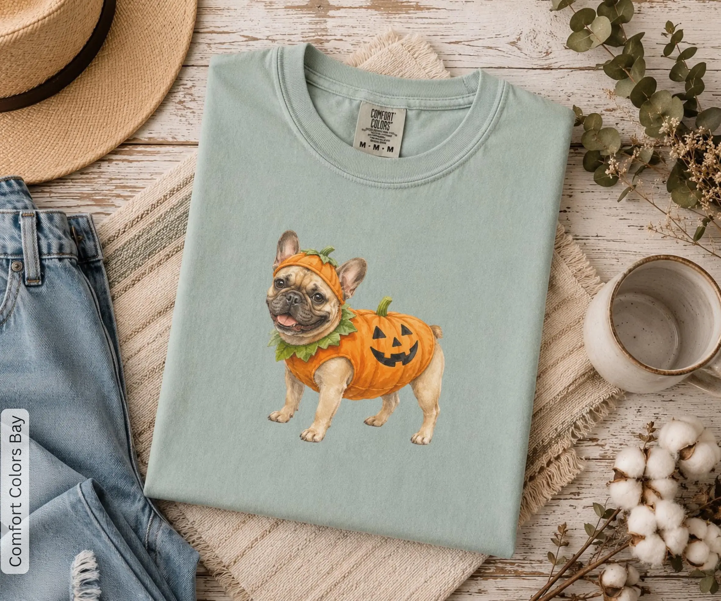 French Bulldog Halloween Shirt, Pumpkin Dog Costume Tee, Funny Dog Lover Gift - photo 5