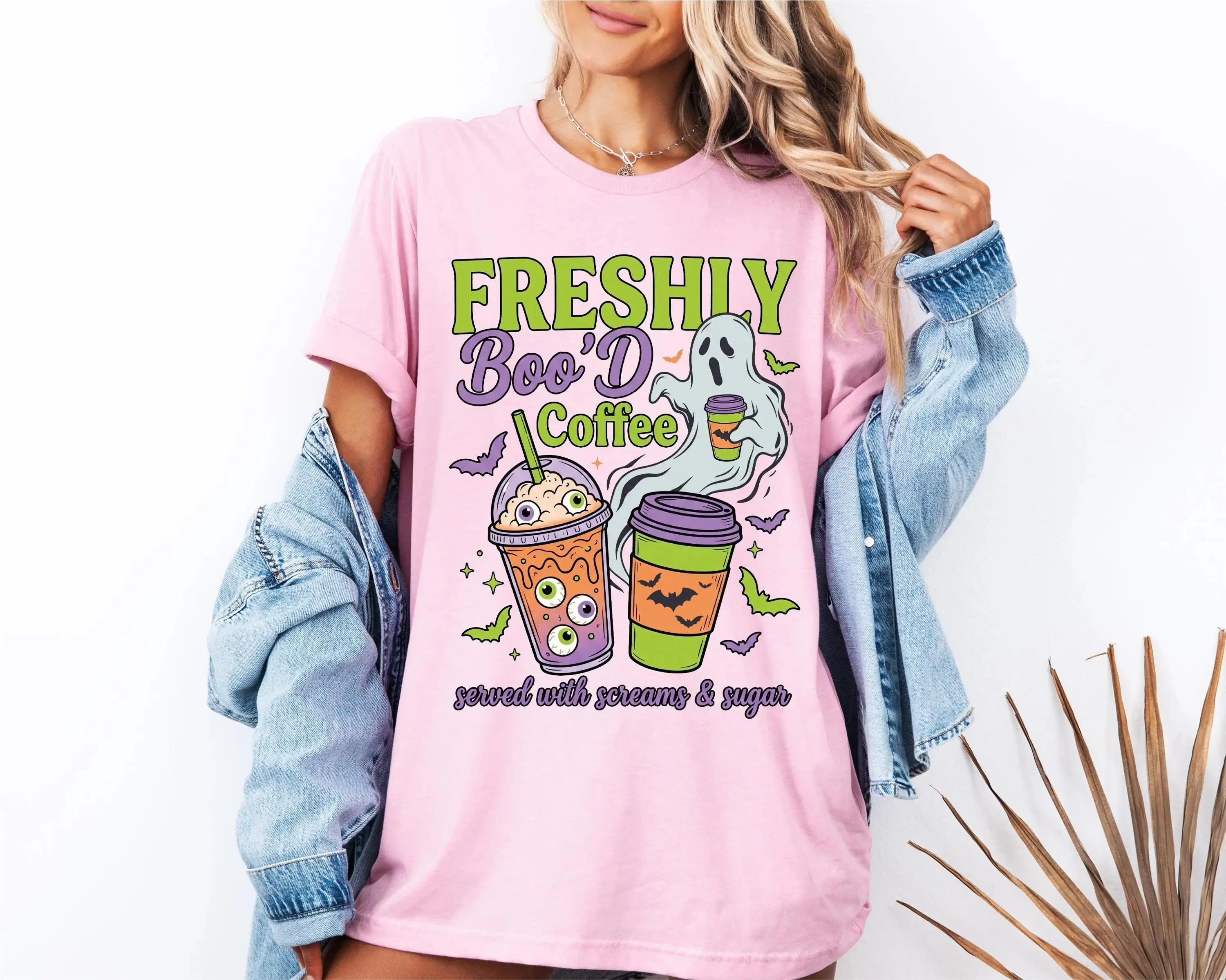 Comfort Colors Freshly'd Coffee Club Shirt, Cute Ghost Brew Spooky Season Halloween Fall Tee