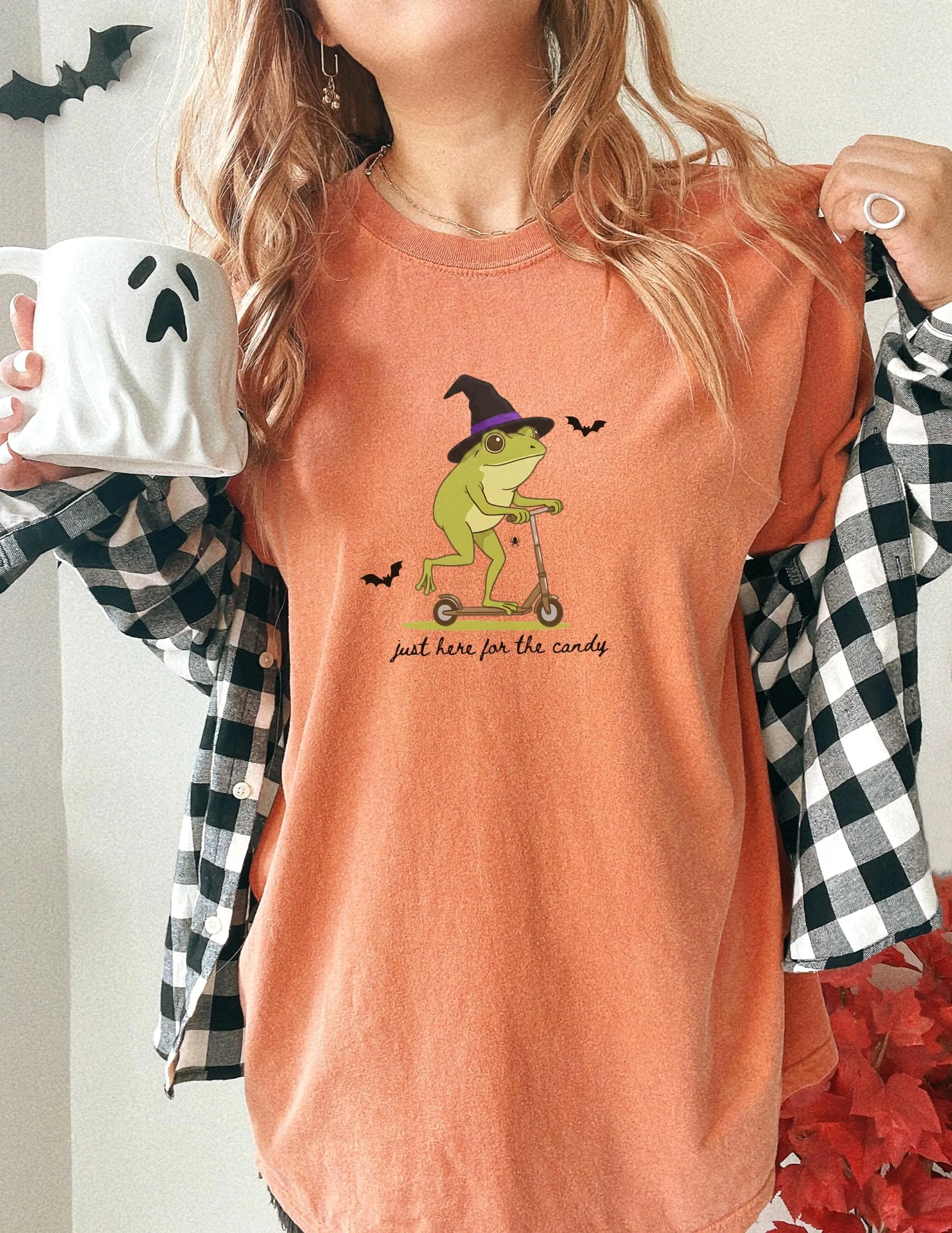 Frog Halloween Shirt for Women, Funny Cute Weirdcore Graphic Tee, Cottagecore Lover Costume Gift Top - photo 3