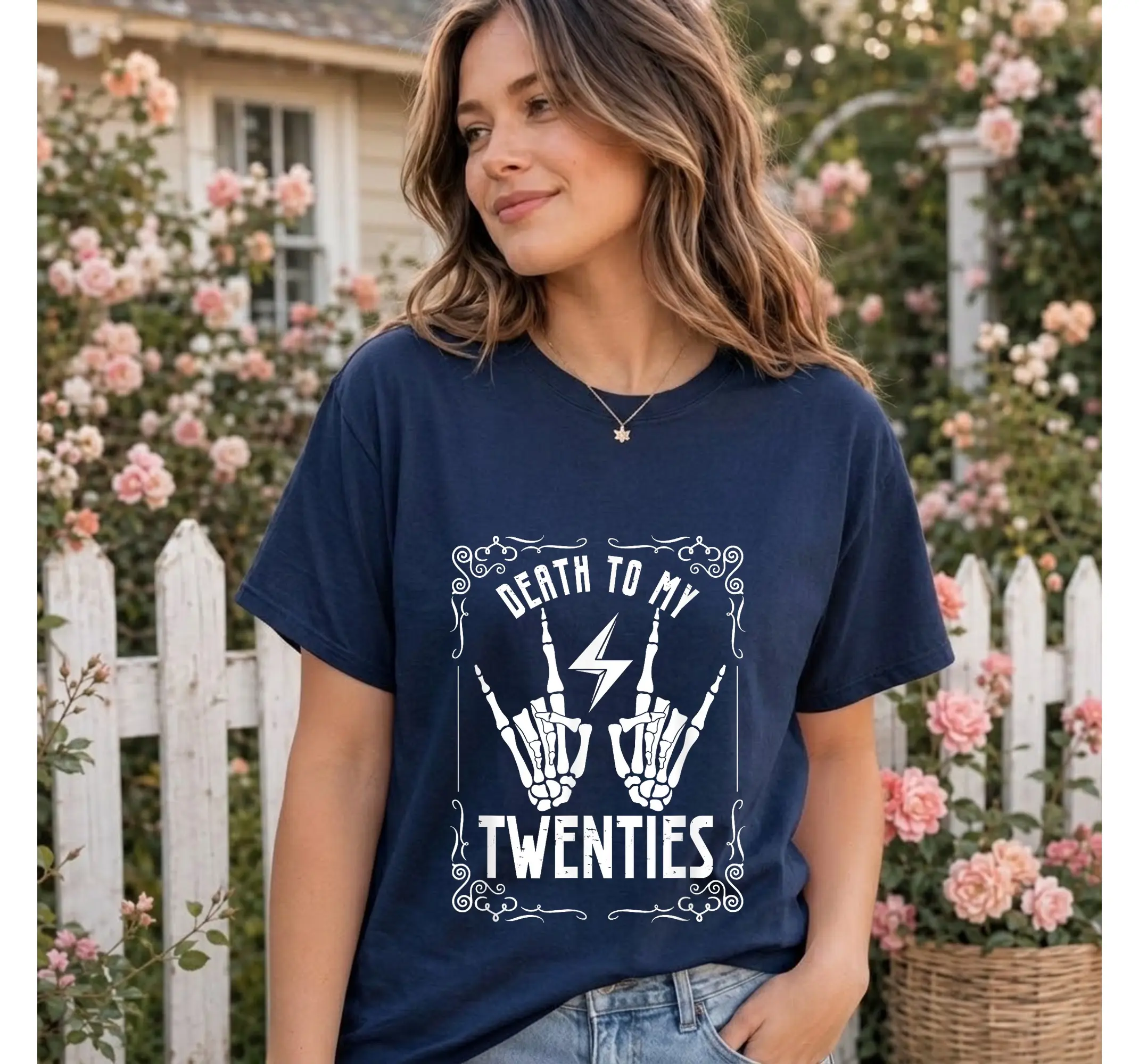 Funny 30th Birthday Shirt, RIP 20s Skeleton Dirty Thirty Unisex Graphic Tee Gift - photo 3