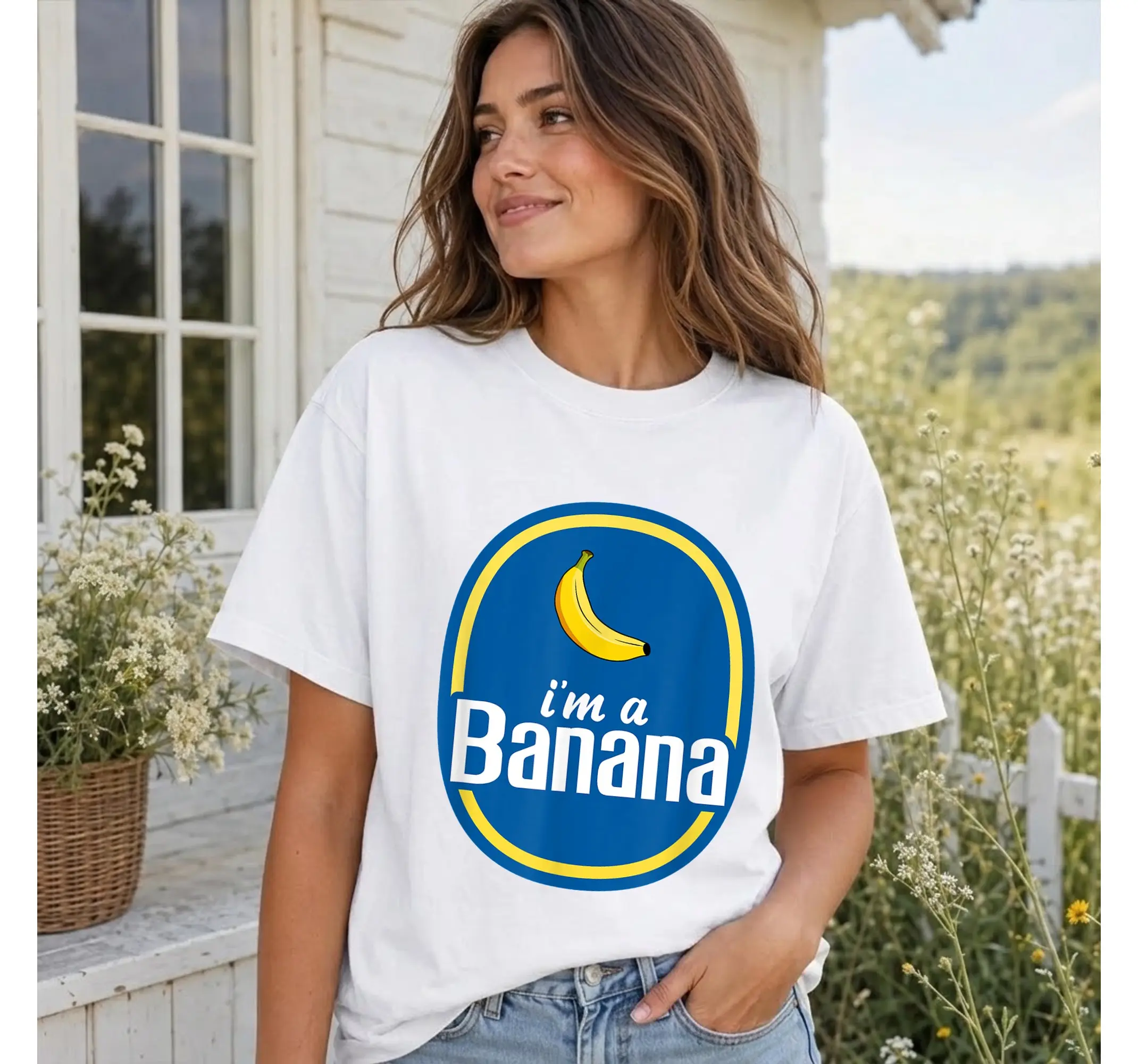 Funny Banana Costume Shirt, Easy Halloween Party Fruit Graphic Yellow Tee - photo 2