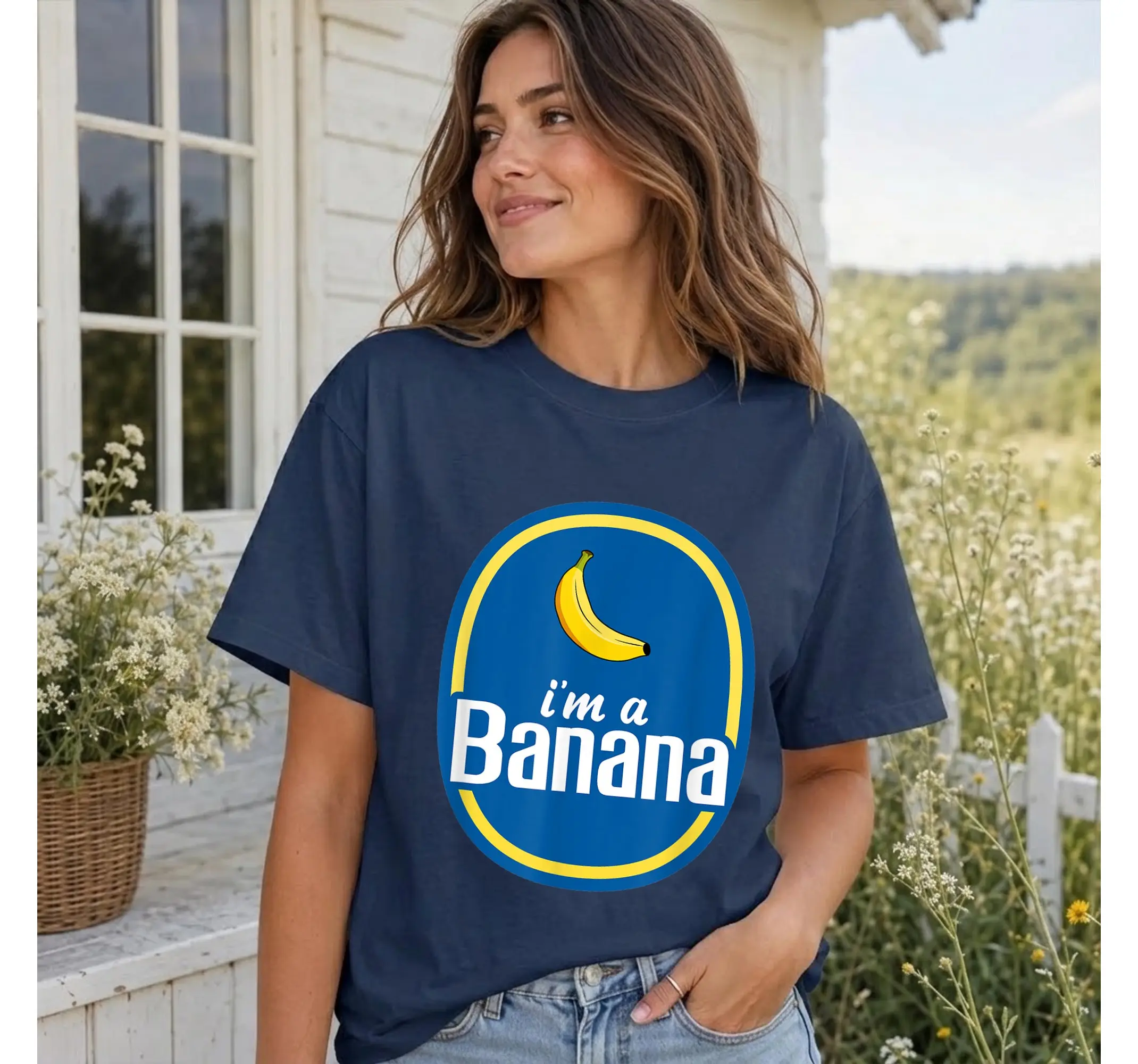 Funny Banana Costume Shirt, Easy Halloween Party Fruit Graphic Yellow Tee - photo 3