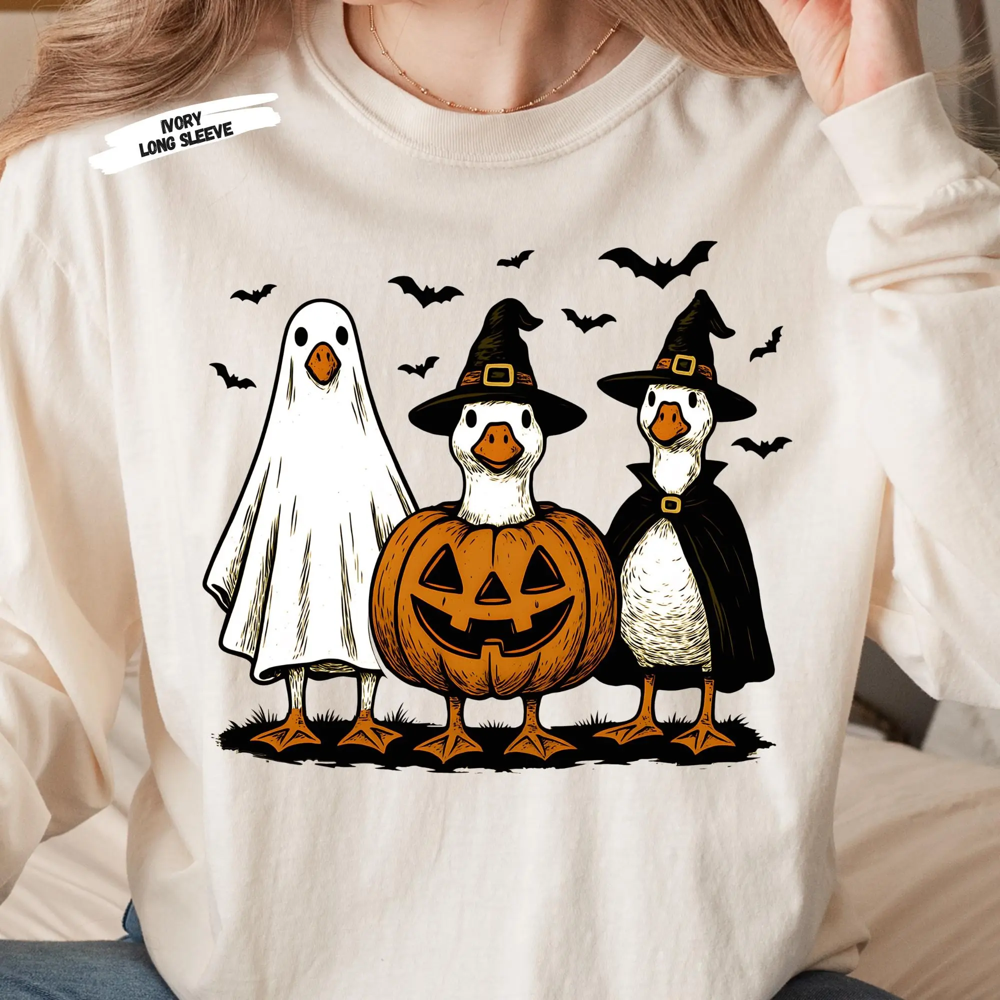 Funny Goose Halloween Shirt: Comfort Colors Farm Animal Costume Tee - photo 3