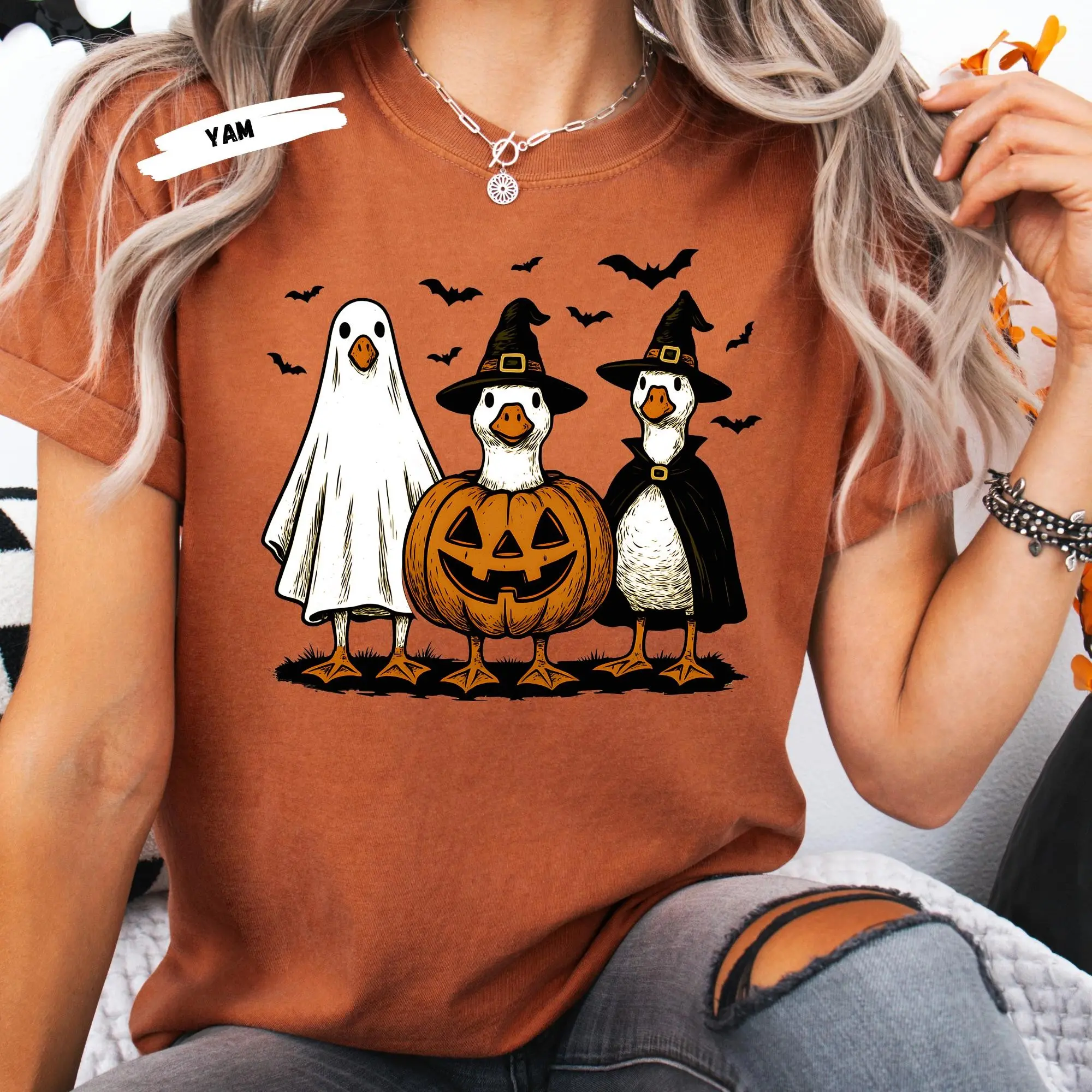 Funny Goose Halloween Shirt: Comfort Colors Farm Animal Costume Tee - photo 4