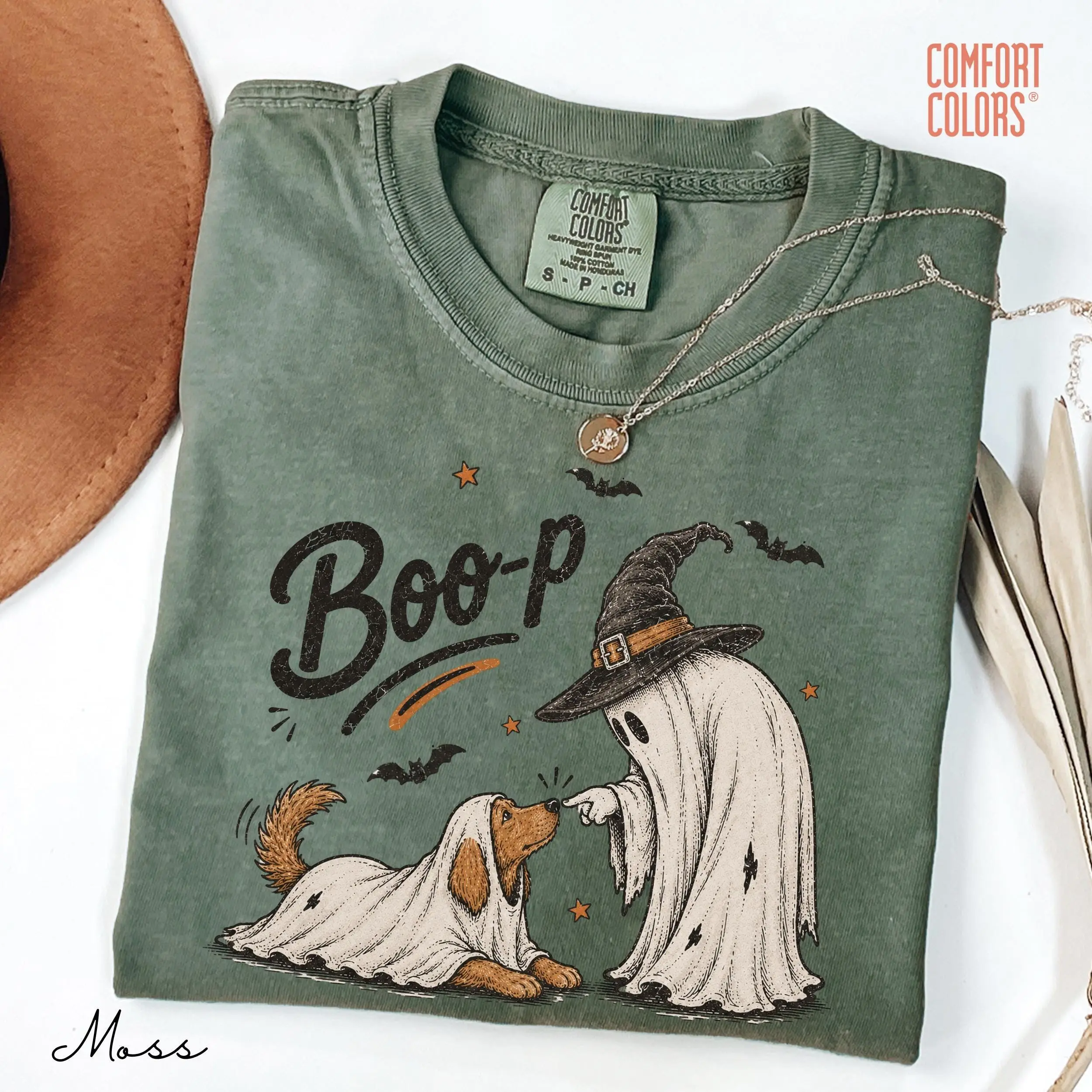 Funny Halloween Dog Mom Shirt, Boo-p Ghost Dog Comfort Colors T-Shirt - photo 5