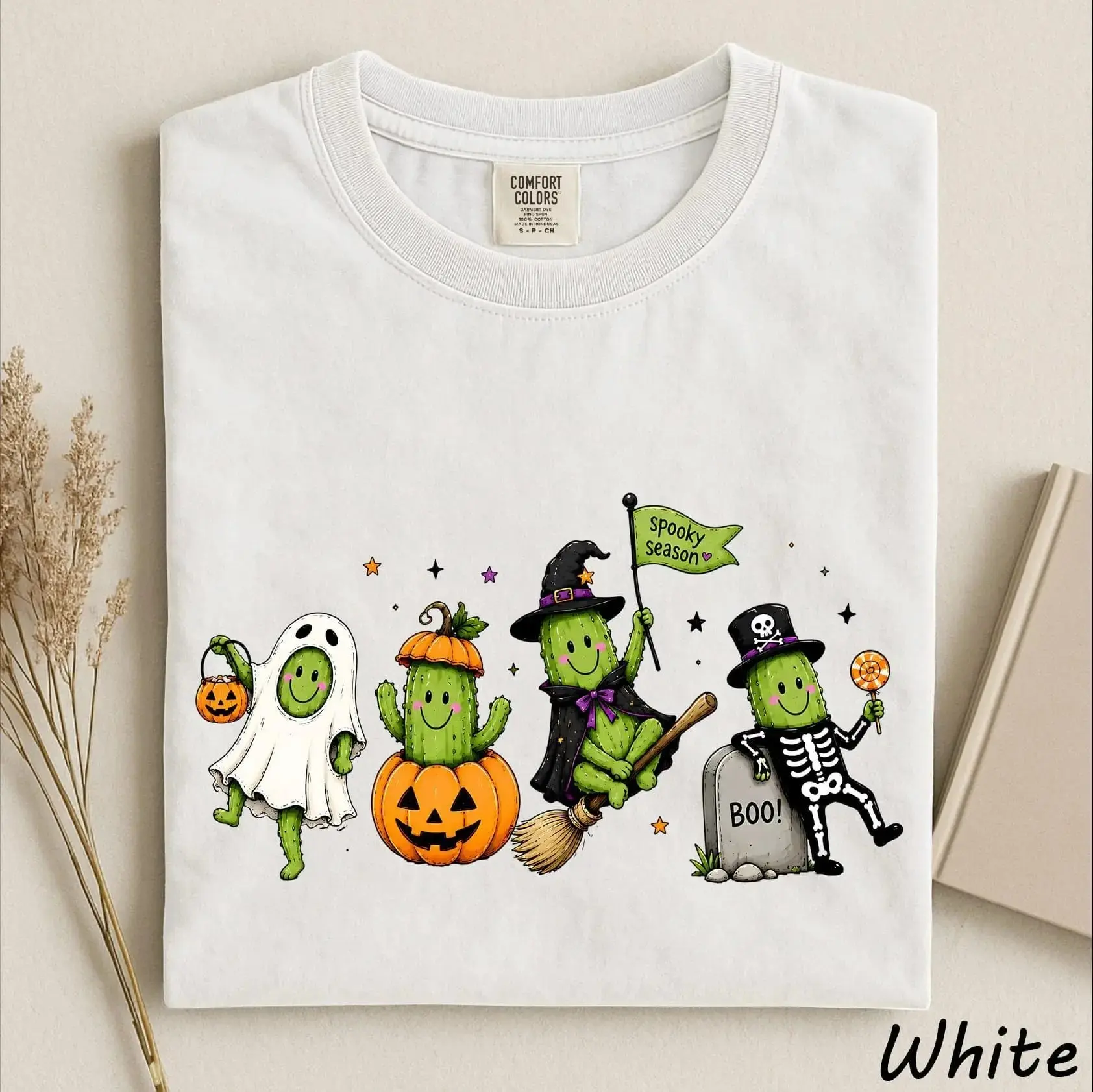 Comfort Colors Funny Halloween Pickle Ghost Shirt, Canned Pickles Trick or Treat Spooky Season Tee