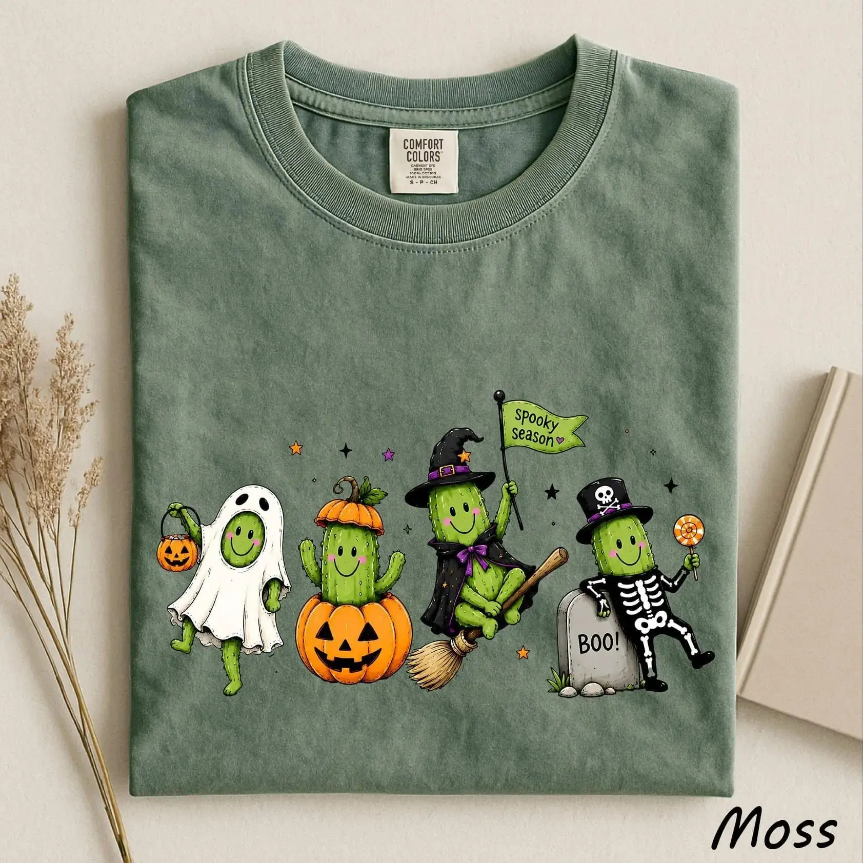 Comfort Colors Funny Halloween Pickle Ghost Shirt, Canned Pickles Trick or Treat Spooky Season Tee - photo 2