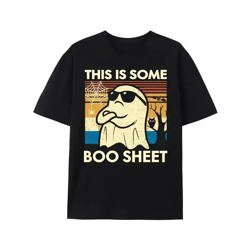 This Is Some Boo Sheet Ghost Sweatshirt, Funny Retro Halloween Casual Cotton Crewneck For Women - photo 1