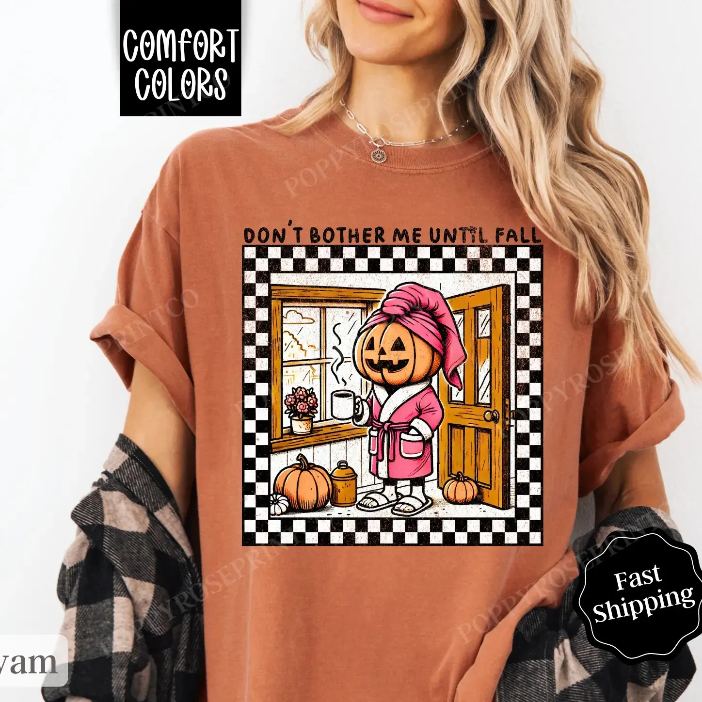 Funny Introvert Fall Shirt for Women, Oversized Autumn Graphic Tee, Pumpkin October Vibes Top - photo 2
