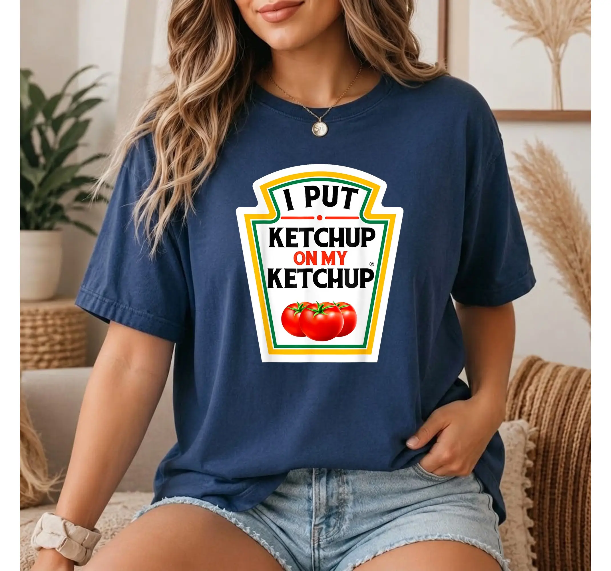 Funny Ketchup Lover T-Shirt, Easy DIY Halloween Costume Tomato Meme Tee - photo 2
