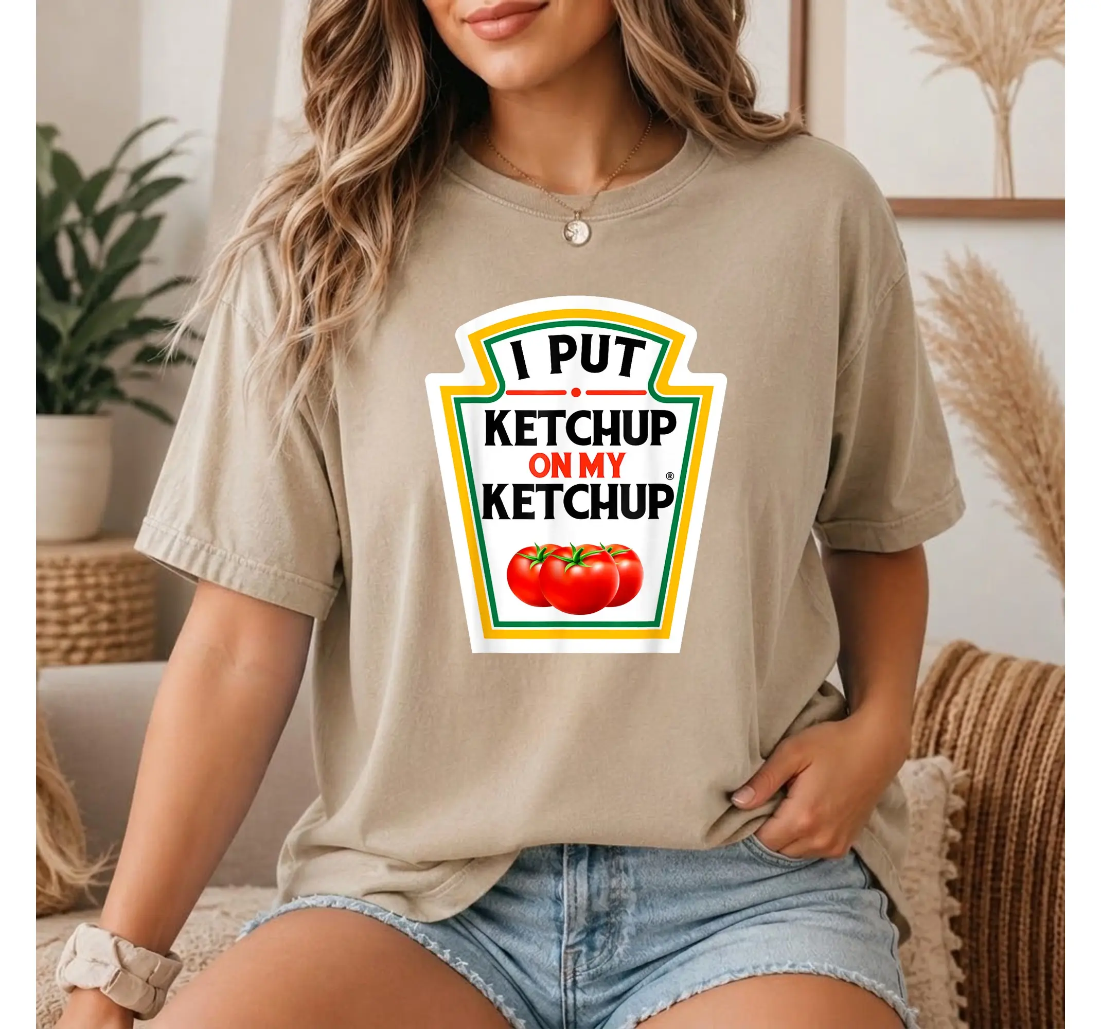 Funny Ketchup Lover T-Shirt, Easy DIY Halloween Costume Tomato Meme Tee - photo 3