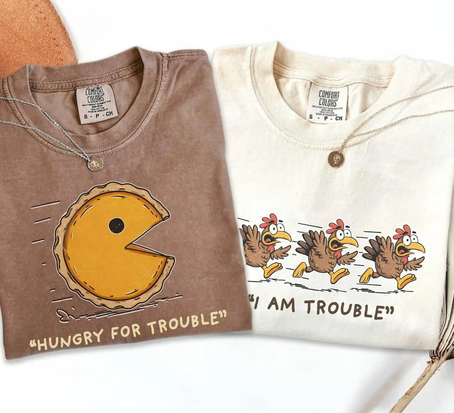 Comfort Colors Funny Matching Thanksgiving Dinner Shirt, Pumpkin Pie Chasing Couples Fall Group Tee Gift